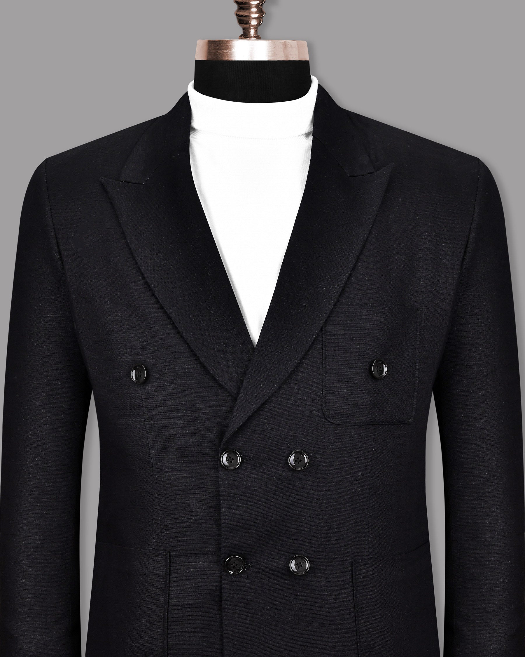 Jade Black Luxurious Linen Double-Breasted Sports Blazer BL1171-DB-PP-44, BL1171-DB-PP-48, BL1171-DB-PP-50, BL1171-DB-PP-52, BL1171-DB-PP-54, BL1171-DB-PP-56, BL1171-DB-PP-58, BL1171-DB-PP-36, BL1171-DB-PP-38, BL1171-DB-PP-40, BL1171-DB-PP-42, BL1171-DB-PP-46, BL1171-DB-PP-60