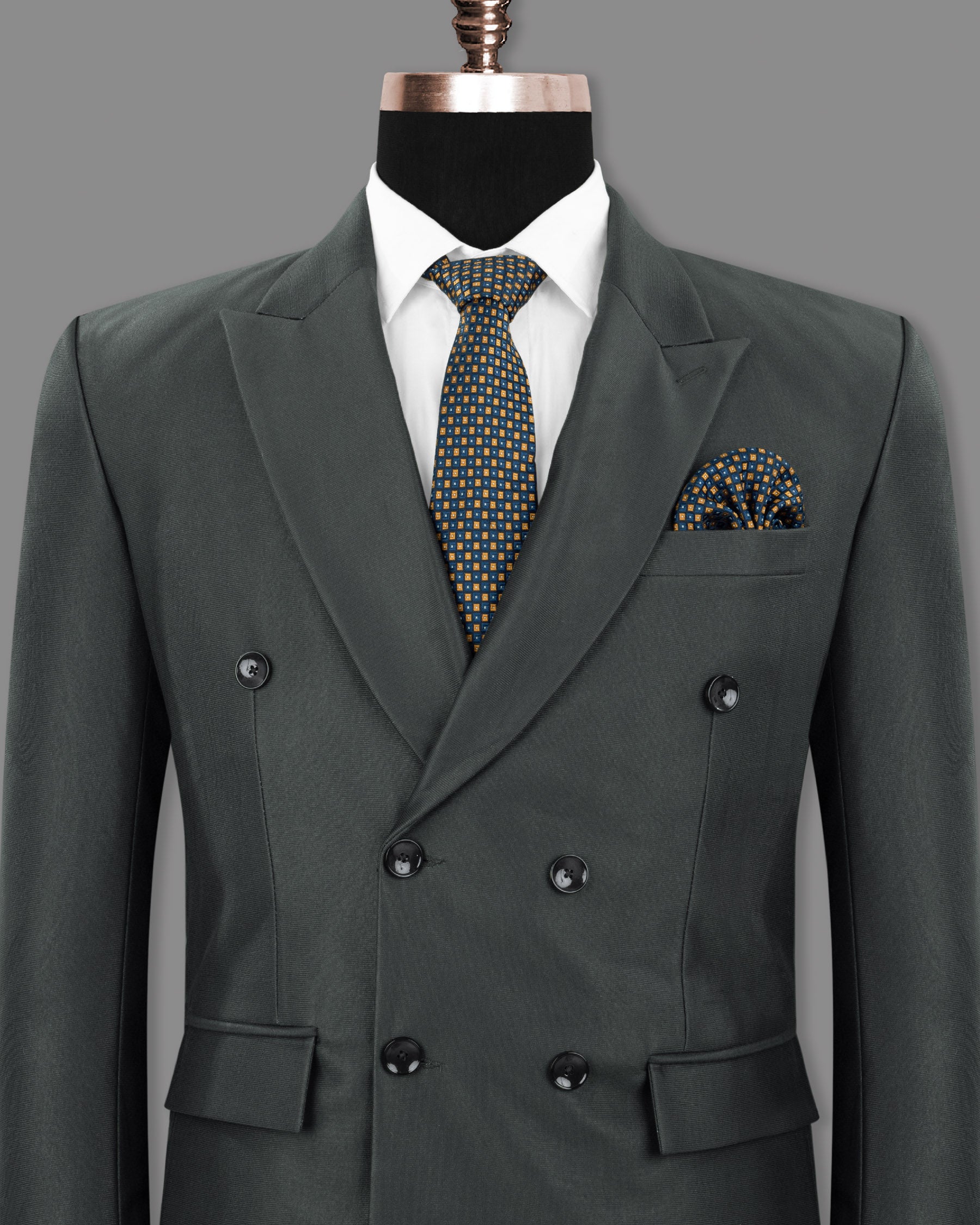 Greyish Green Premium Cotton Double Breasted Blazer BL1214-DB-42, BL1214-DB-52, BL1214-DB-54, BL1214-DB-58, BL1214-DB-56, BL1214-DB-60, BL1214-DB-36, BL1214-DB-38, BL1214-DB-44, BL1214-DB-46, BL1214-DB-50, BL1214-DB-40, BL1214-DB-48