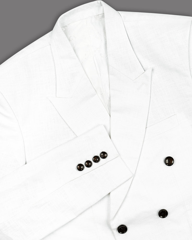 BRIGHT WHITE LUXURIOUS LINEN DOUBLE BREASTED PERFORMANCE BLAZER BL1239-DB-36, BL1239-DB-38, BL1239-DB-40, BL1239-DB-60, BL1239-DB-42, BL1239-DB-44, BL1239-DB-46, BL1239-DB-48, BL1239-DB-58, BL1239-DB-56, BL1239-DB-50, BL1239-DB-52, BL1239-DB-54