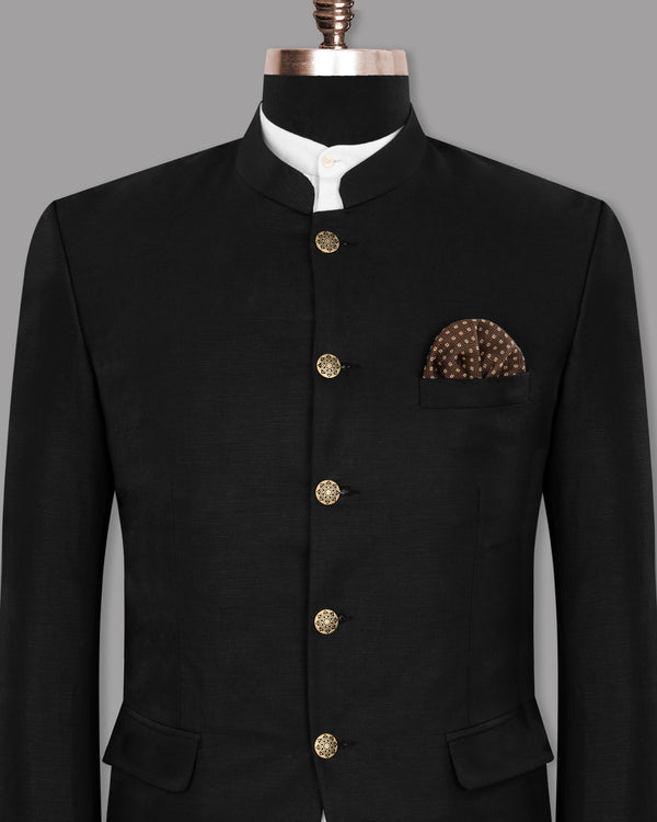 JADE BLACK LUXURIOUS BANDHGALA/MANDARIN BLAZER BL1245-BG-36, BL1245-BG-38, BL1245-BG-40, BL1245-BG-42, BL1245-BG-44, BL1245-BG-46, BL1245-BG-48, BL1245-BG-52, BL1245-BG-54, BL1245-BG-60, BL1245-BG-50, BL1245-BG-56, BL1245-BG-58