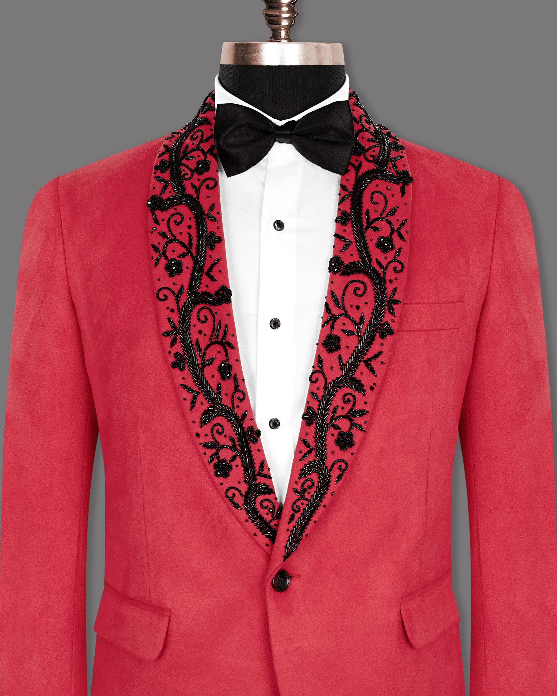 Red velvet hand-crafted Super Soft Designer Tuxedo Blazer BL1247-KWL-D12-38, BL1247-KWL-D12-40, BL1247-KWL-D12-42, BL1247-KWL-D12-44, BL1247-KWL-D12-36, BL1247-KWL-D12-46, BL1247-KWL-D12-48, BL1247-KWL-D12-50, BL1247-KWL-D12-52, BL1247-KWL-D12-54, BL1247-KWL-D12-56, BL1247-KWL-D12-58, BL1247-KWL-D12-60