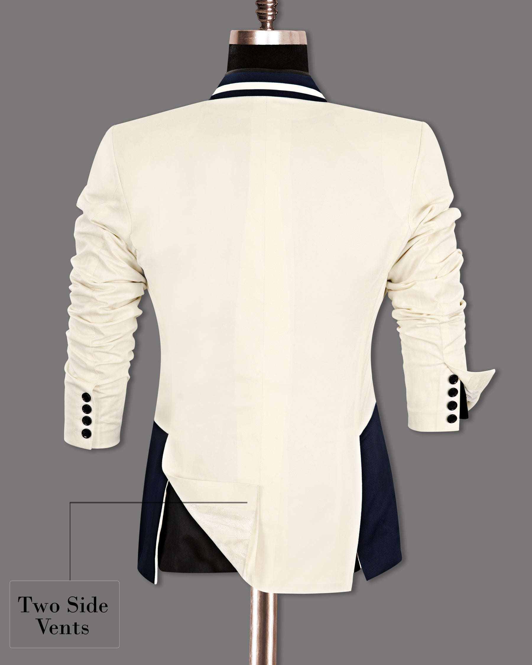 Off-white with Blue Designer Premium Cotton Blazer BL1255-SB-D15-52, BL1255-SB-D15-54, BL1255-SB-D15-56, BL1255-SB-D15-58, BL1255-SB-D15-60, BL1255-SB-D15-36, BL1255-SB-D15-38, BL1255-SB-D15-40, BL1255-SB-D15-42, BL1255-SB-D15-44, BL1255-SB-D15-46, BL1255-SB-D15-48, BL1255-SB-D15-50