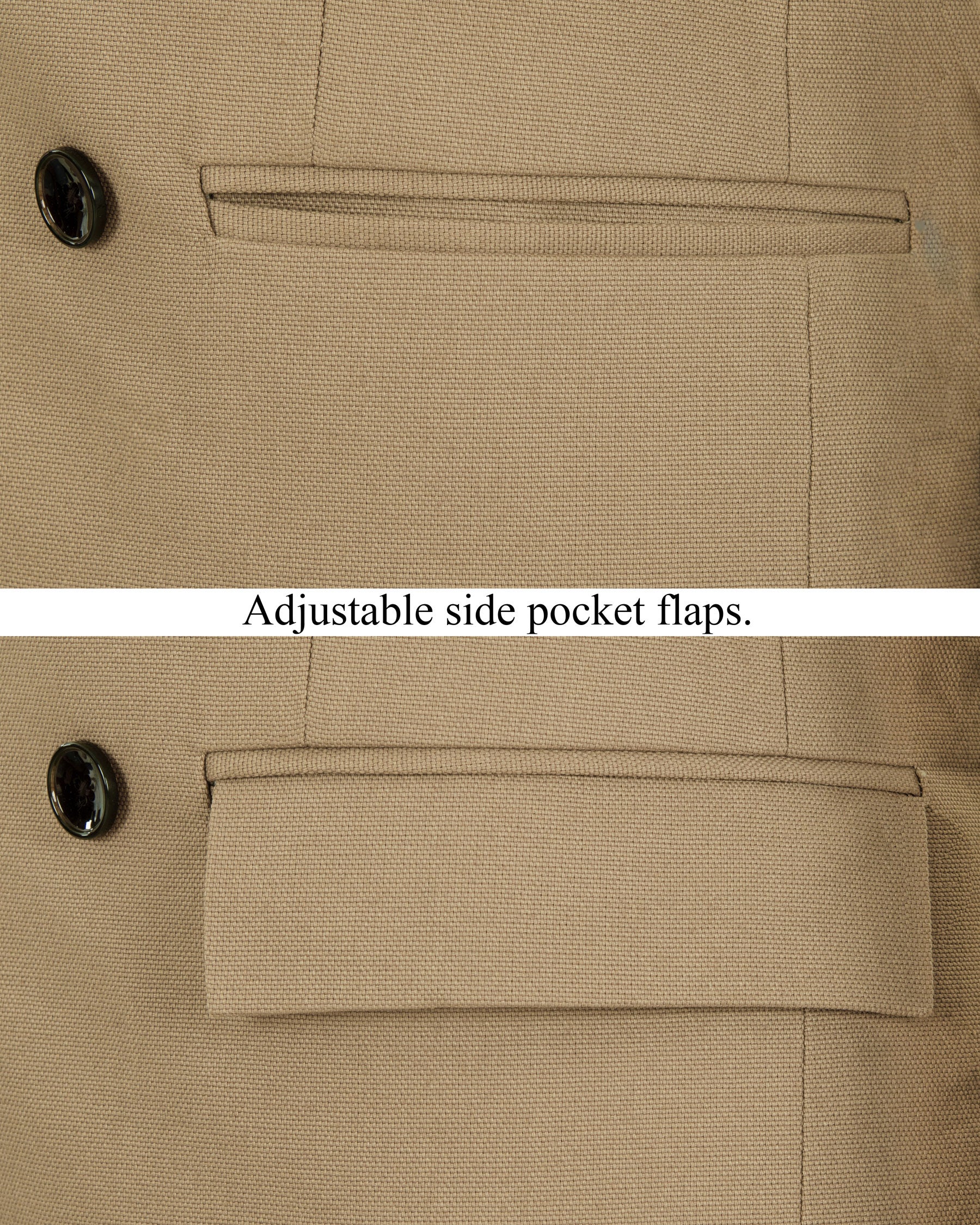 Peanut Brown Premium Cotton Double-breasted Blazer BL1270-DB-36, BL1270-DB-38, BL1270-DB-40, BL1270-DB-42, BL1270-DB-44, BL1270-DB-46, BL1270-DB-48, BL1270-DB-50, BL1270-DB-52, BL1270-DB-54, BL1270-DB-56, BL1270-DB-58, BL1270-DB-60