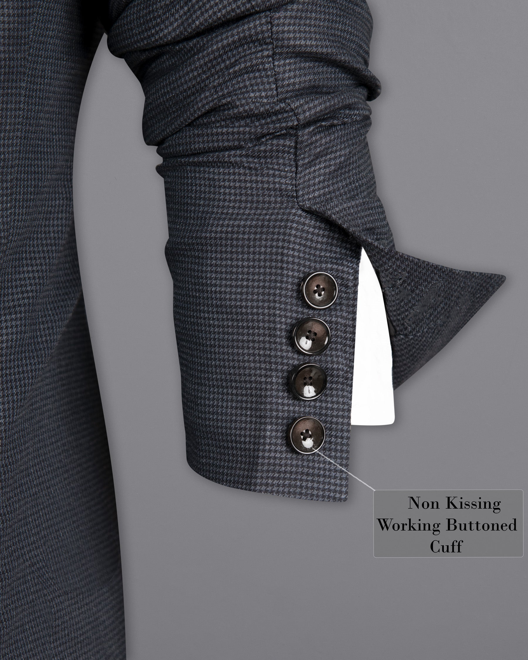 Pale Sky Grey houndstooth Wool Rich Double Breasted Blazer BL1311-DB-36, BL1311-DB-38, BL1311-DB-40, BL1311-DB-42, BL1311-DB-44, BL1311-DB-46, BL1311-DB-48, BL1311-DB-50, BL1311-DB-52, BL1311-DB-58, BL1311-DB-54, BL1311-DB-56, BL1311-DB-60