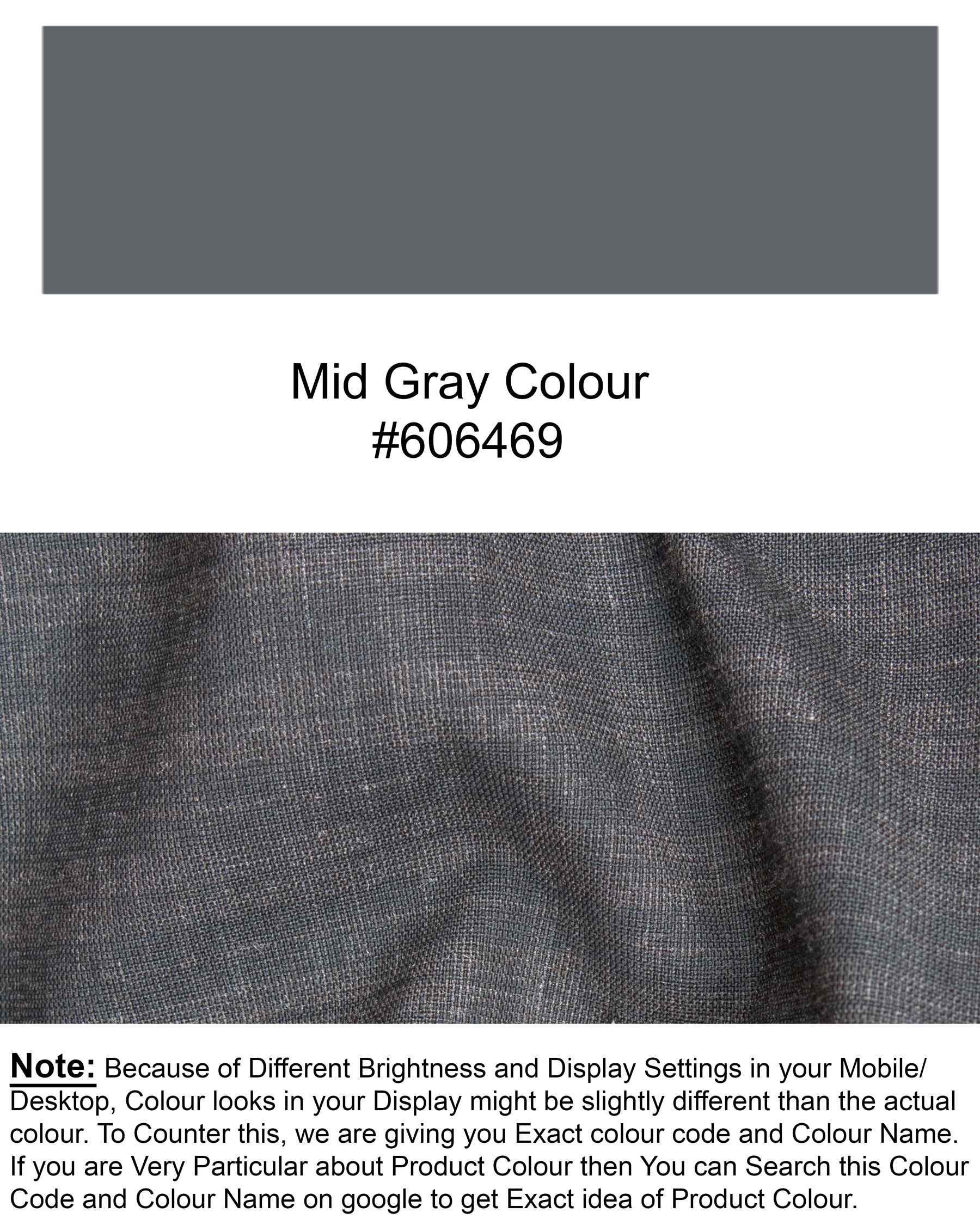 Mid Gray Wool Rich Mandarin/Bandhgala Blazer