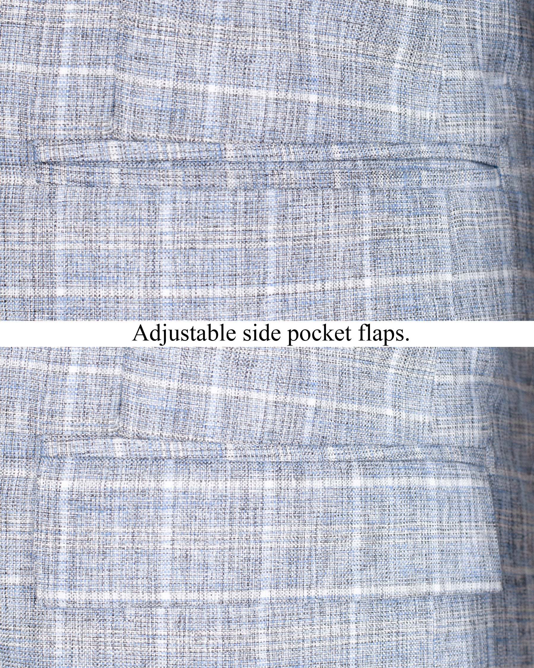 Wild Blue Yonder Windowpane Double Breasted Wool Rich Blazer BL1335-DB-36, BL1335-DB-38, BL1335-DB-40, BL1335-DB-42, BL1335-DB-44, BL1335-DB-46, BL1335-DB-48, BL1335-DB-50, BL1335-DB-52, BL1335-DB-54, BL1335-DB-56, BL1335-DB-58, BL1335-DB-60