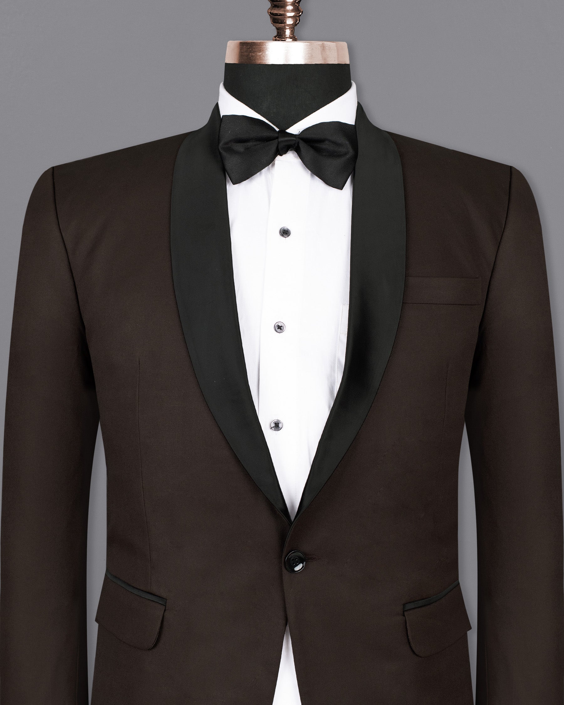 Cocoa Brown Wool Rich Tuxedo Blazer BL1346-BKL-36, BL1346-BKL-38, BL1346-BKL-40, BL1346-BKL-42, BL1346-BKL-44, BL1346-BKL-46, BL1346-BKL-48, BL1346-BKL-50, BL1346-BKL-52, BL1346-BKL-54, BL1346-BKL-56, BL1346-BKL-58, BL1346-BKL-60