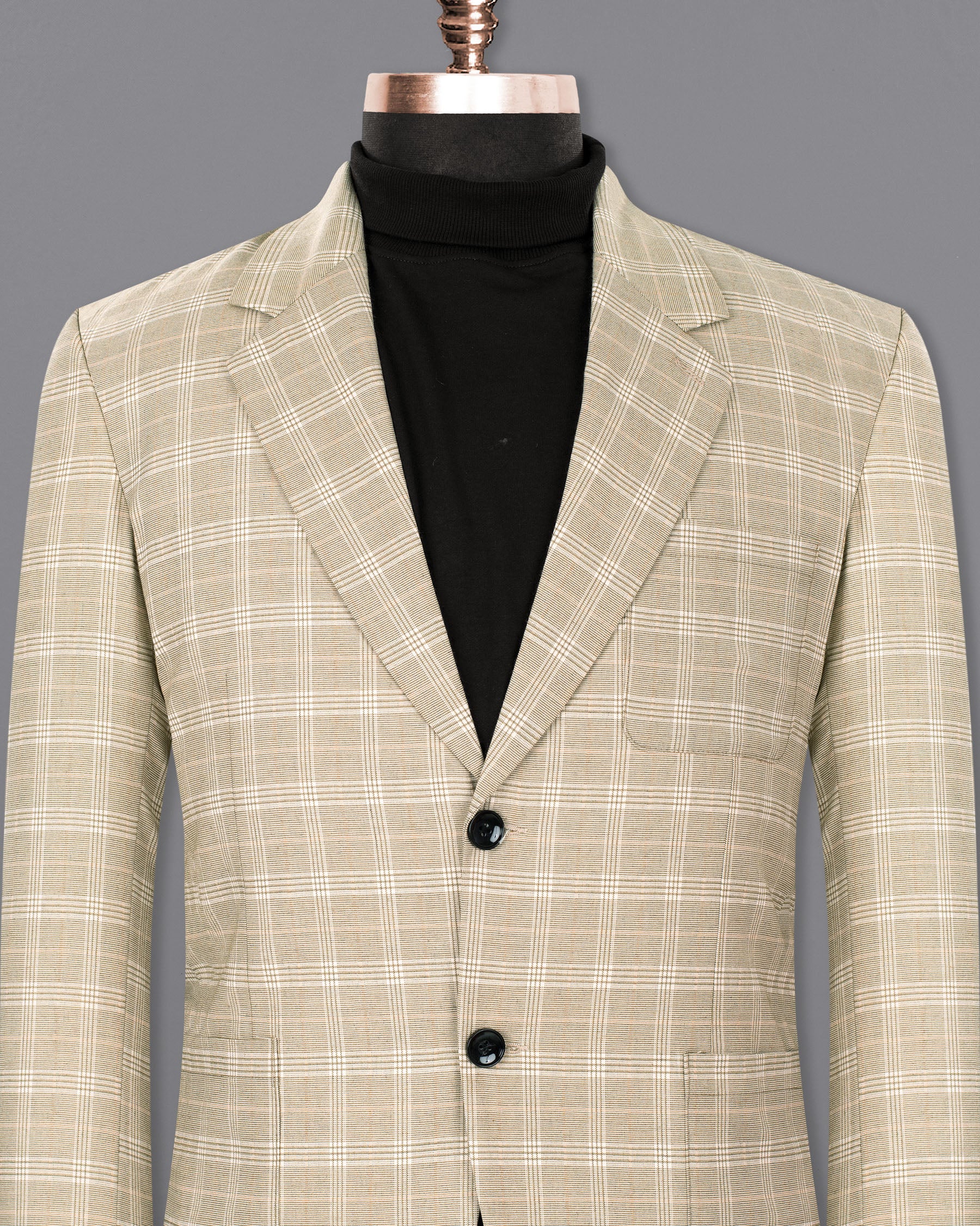 Mongoose Cream Plaid Wool Rich Sports Blazer BL1362-SB-PP-36, BL1362-SB-PP-38, BL1362-SB-PP-40, BL1362-SB-PP-42, BL1362-SB-PP-44, BL1362-SB-PP-46, BL1362-SB-PP-48, BL1362-SB-PP-50, BL1362-SB-PP-52, BL1362-SB-PP-54, BL1362-SB-PP-56, BL1362-SB-PP-58, BL1362-SB-PP-60