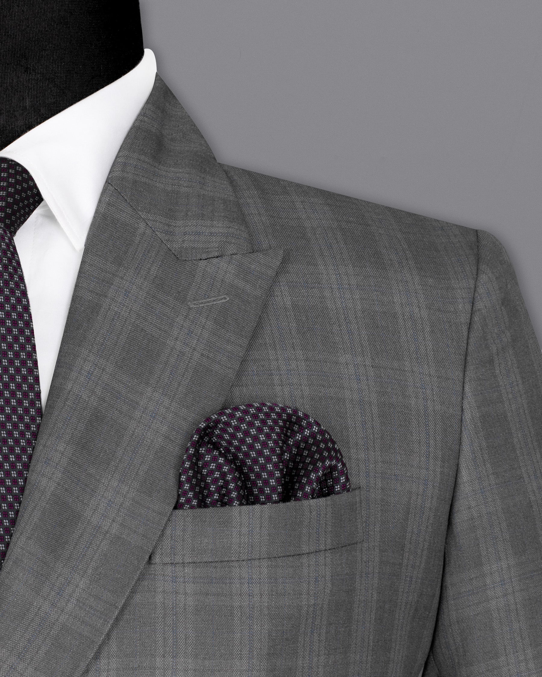 Gravel Grey Subtle Plaid Double-Breasted Wool Rich Blazer BL1368-DB-36, BL1368-DB-38, BL1368-DB-40, BL1368-DB-42, BL1368-DB-44, BL1368-DB-46, BL1368-DB-48, BL1368-DB-50, BL1368-DB-52, BL1368-DB-54, BL1368-DB-56, BL1368-DB-58, BL1368-DB-60