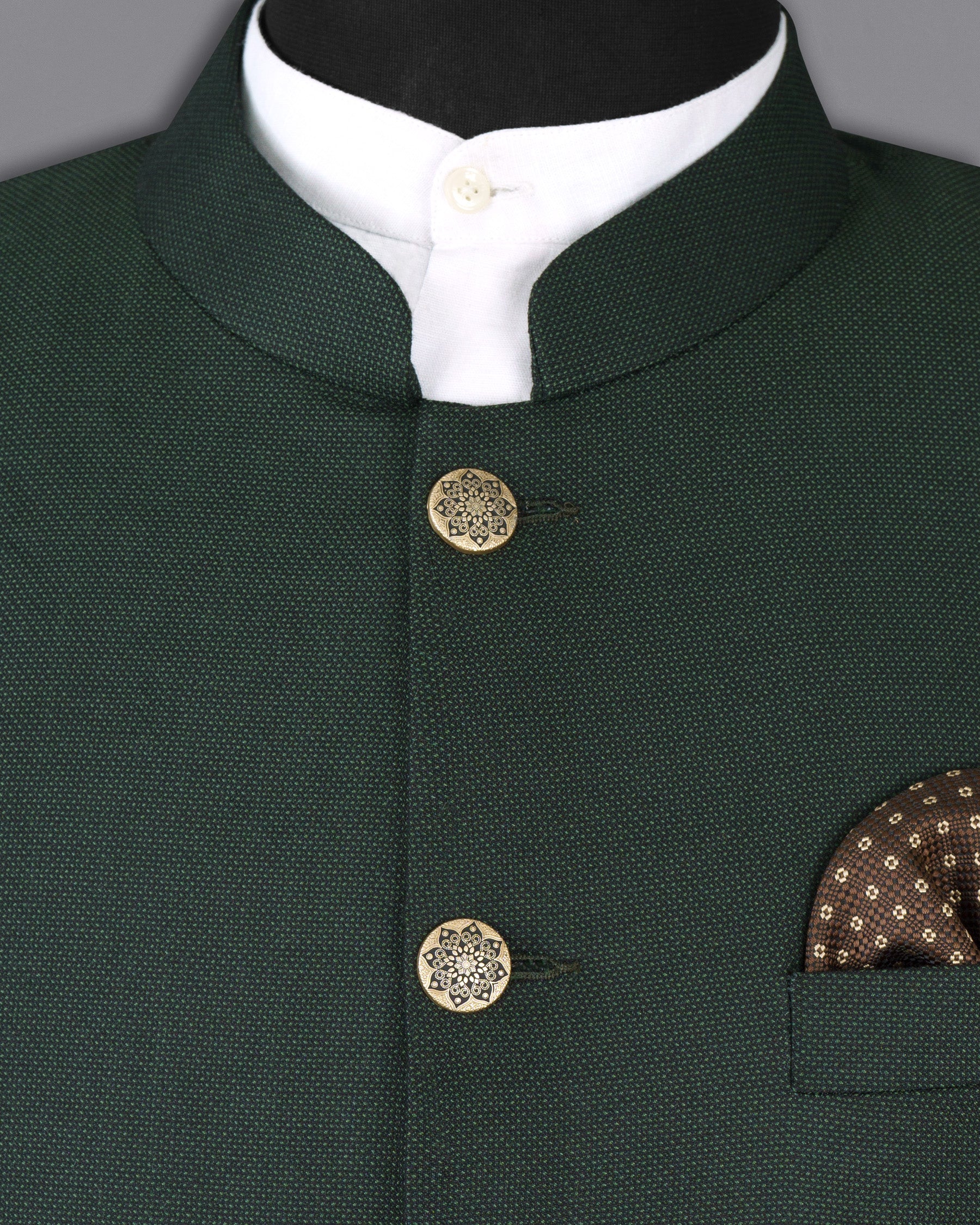 Heavy Metal Green Wool Rich Bandhgala Blazer BL1397-BG-36, BL1397-BG-38, BL1397-BG-40, BL1397-BG-42, BL1397-BG-44, BL1397-BG-46, BL1397-BG-48, BL1397-BG-50, BL1397-BG-52, BL1397-BG-54, BL1397-BG-56, BL1397-BG-58, BL1397-BG-60
