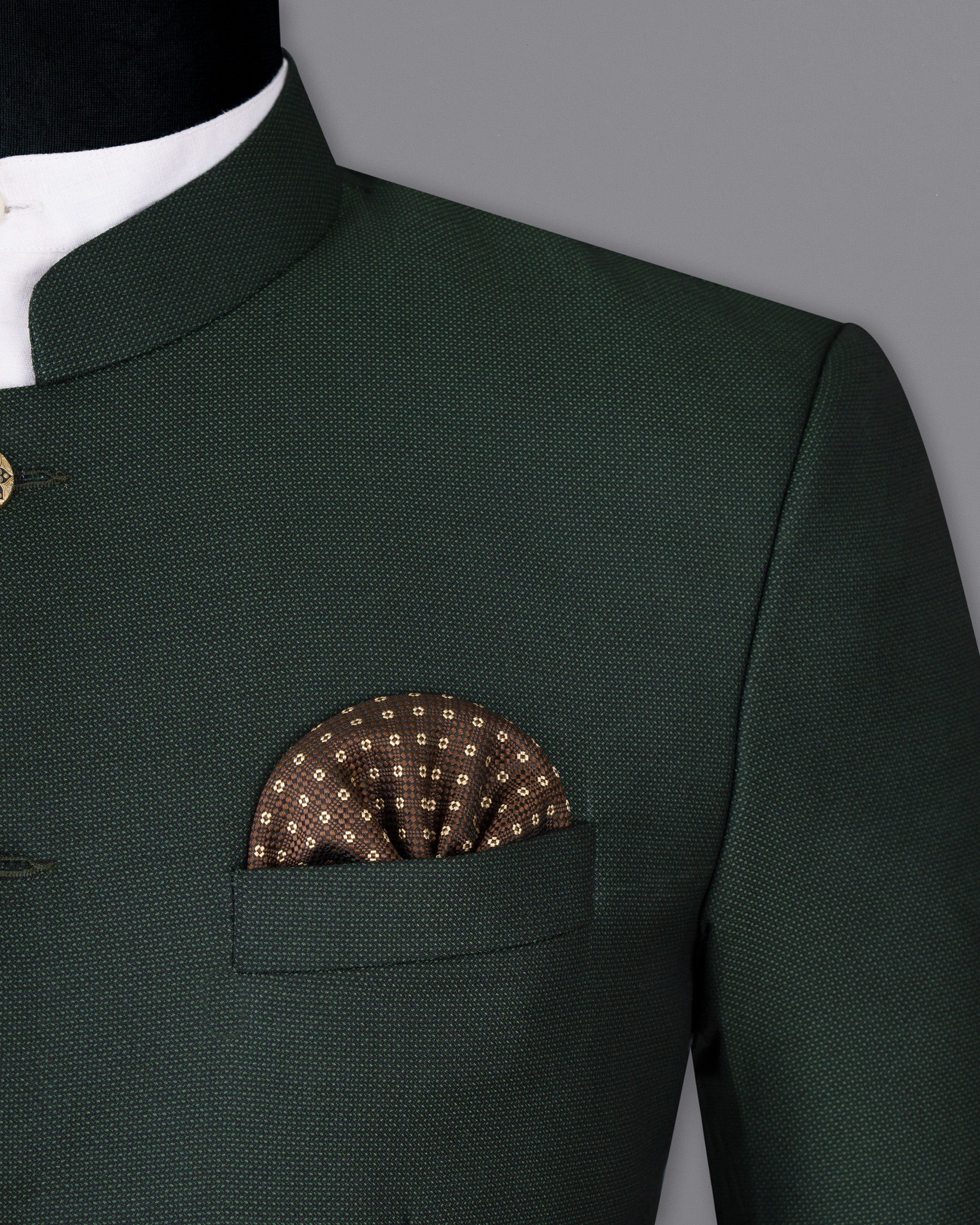 Heavy Metal Green Wool Rich Bandhgala Blazer BL1397-BG-36, BL1397-BG-38, BL1397-BG-40, BL1397-BG-42, BL1397-BG-44, BL1397-BG-46, BL1397-BG-48, BL1397-BG-50, BL1397-BG-52, BL1397-BG-54, BL1397-BG-56, BL1397-BG-58, BL1397-BG-60