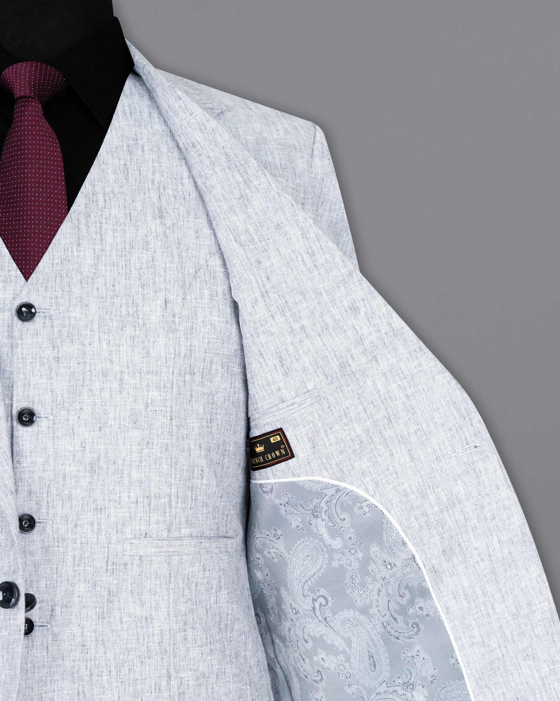 Ghost Grey Luxurious Linen Blazer BL1472-SB-1B-36,BL1472-SB-1B-38,BL1472-SB-1B-40,BL1472-SB-1B-42,BL1472-SB-1B-44,BL1472-SB-1B-46,BL1472-SB-1B-48,BL1472-SB-1B-50,BL1472-SB-1B-52,BL1472-SB-1B-54,BL1472-SB-1B-56,BL1472-SB-1B-58,BL1472-SB-1B-60