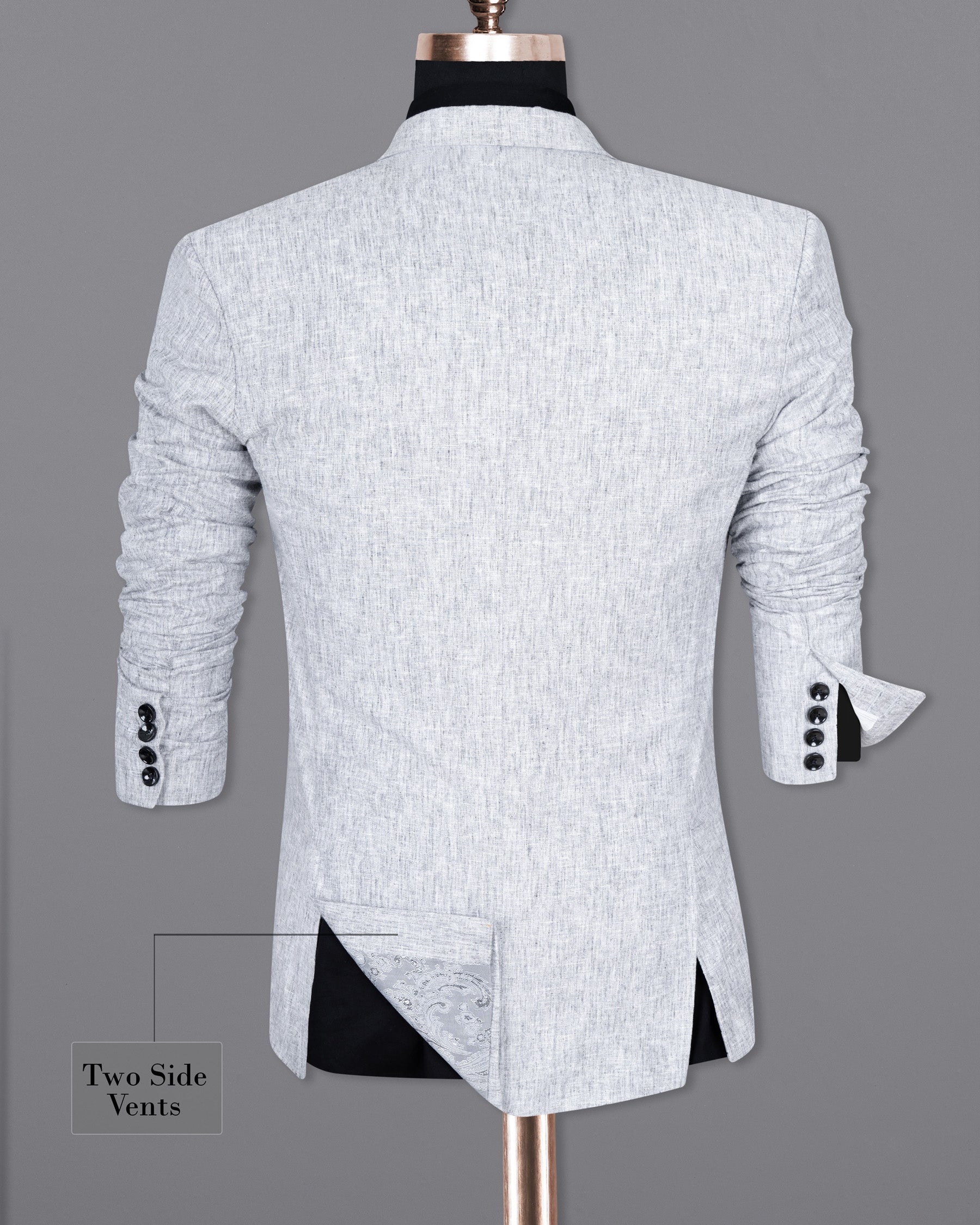 Ghost Grey Luxurious Linen Blazer BL1472-SB-1B-36,BL1472-SB-1B-38,BL1472-SB-1B-40,BL1472-SB-1B-42,BL1472-SB-1B-44,BL1472-SB-1B-46,BL1472-SB-1B-48,BL1472-SB-1B-50,BL1472-SB-1B-52,BL1472-SB-1B-54,BL1472-SB-1B-56,BL1472-SB-1B-58,BL1472-SB-1B-60