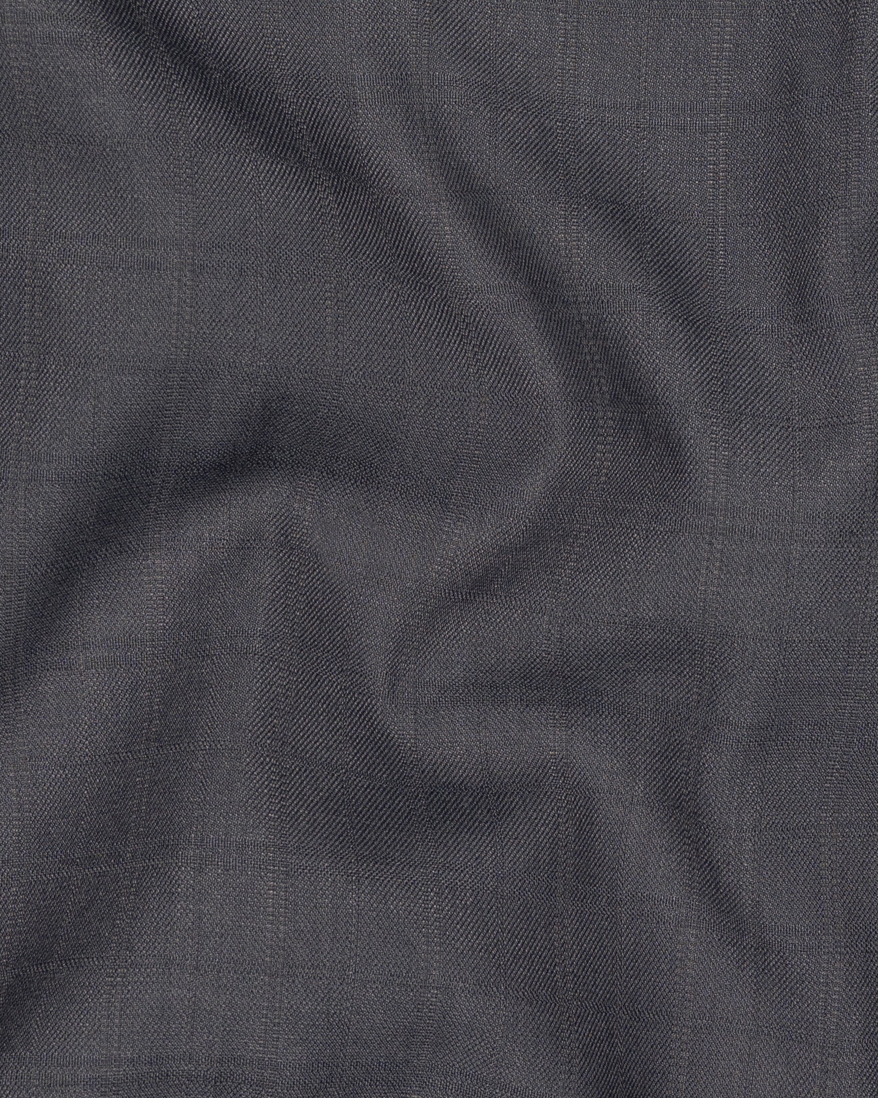 Mulled grey subtle Plaid Cross Placket Bandhgala Wool Rich Blazer