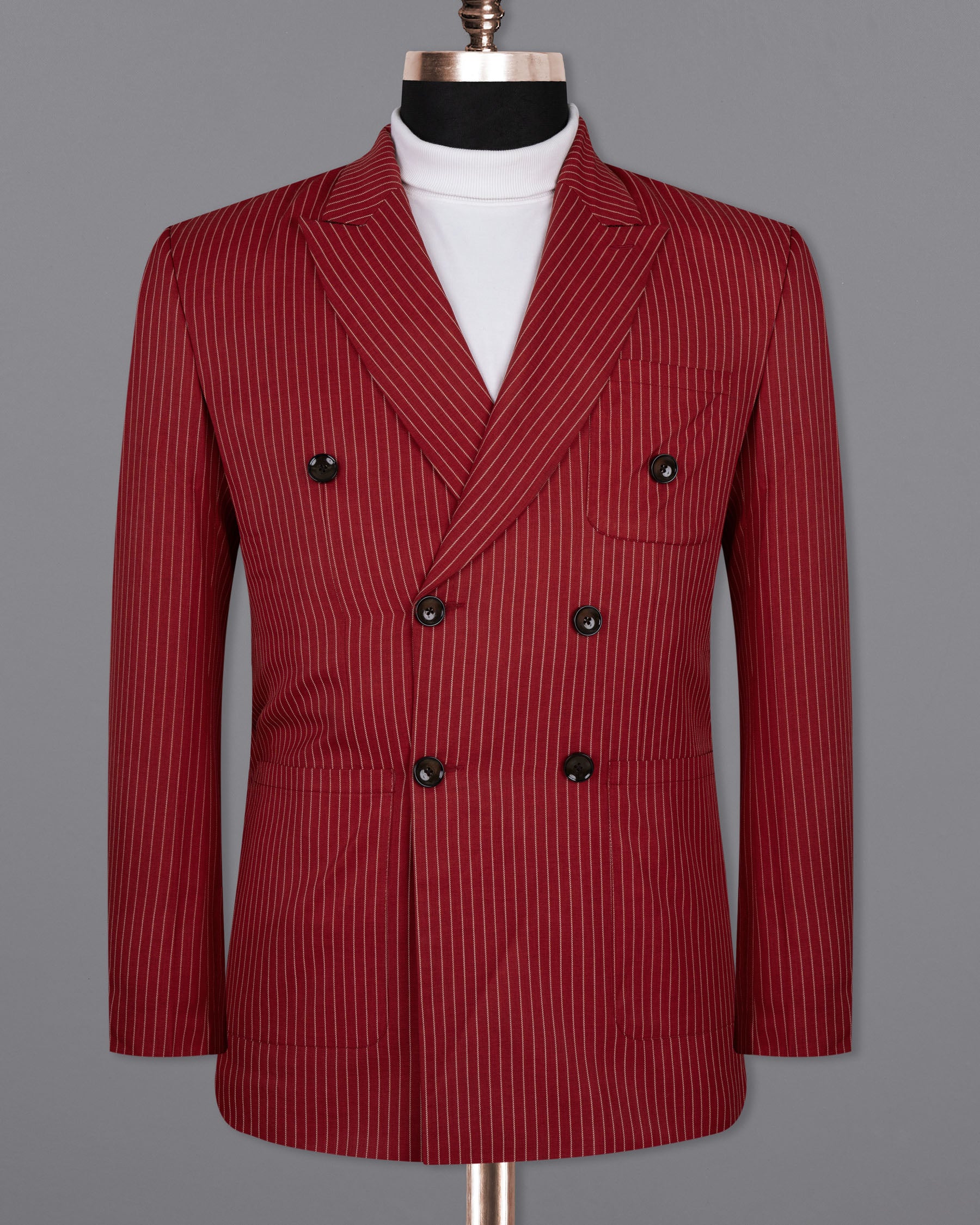 Merlot Red Striped Wool Rich Double-Breasted Sports Blazer BL1506-DB-PP-36, BL1506-DB-PP-38, BL1506-DB-PP-40, BL1506-DB-PP-42, BL1506-DB-PP-44, BL1506-DB-PP-46, BL1506-DB-PP-48, BL1506-DB-PP-50, BL1506-DB-PP-52, BL1506-DB-PP-54, BL1506-DB-PP-56, BL1506-DB-PP-58, BL1506-DB-PP-60