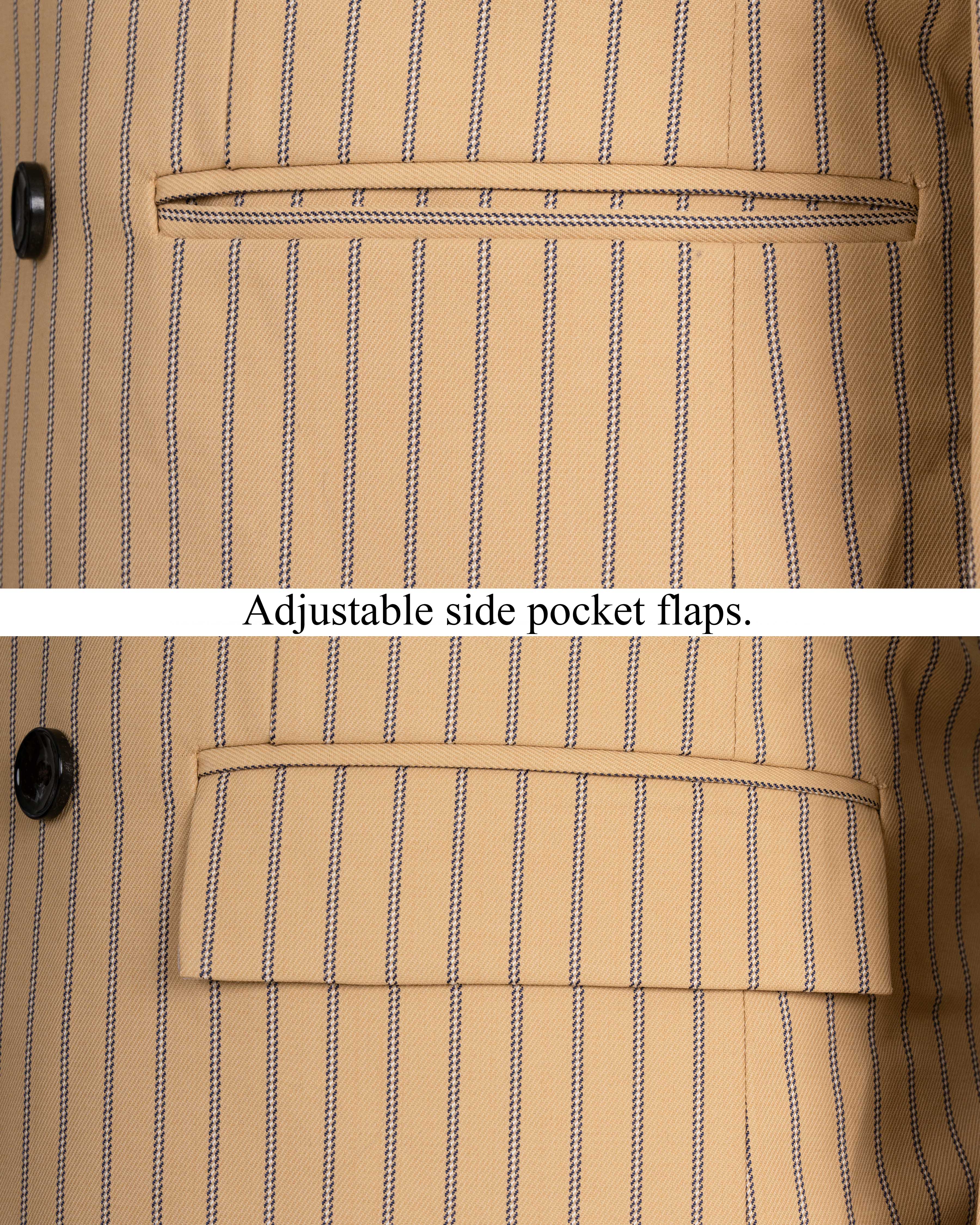 Harvest Gold Cream Striped Woolrich Double-breasted Blazer BL1518-DB-36, BL1518-DB-38, BL1518-DB-40, BL1518-DB-42, BL1518-DB-44, BL1518-DB-46, BL1518-DB-48, BL1518-DB-50, BL1518-DB-52, BL1518-DB-54, BL1518-DB-56, BL1518-DB-58, BL1518-DB-60