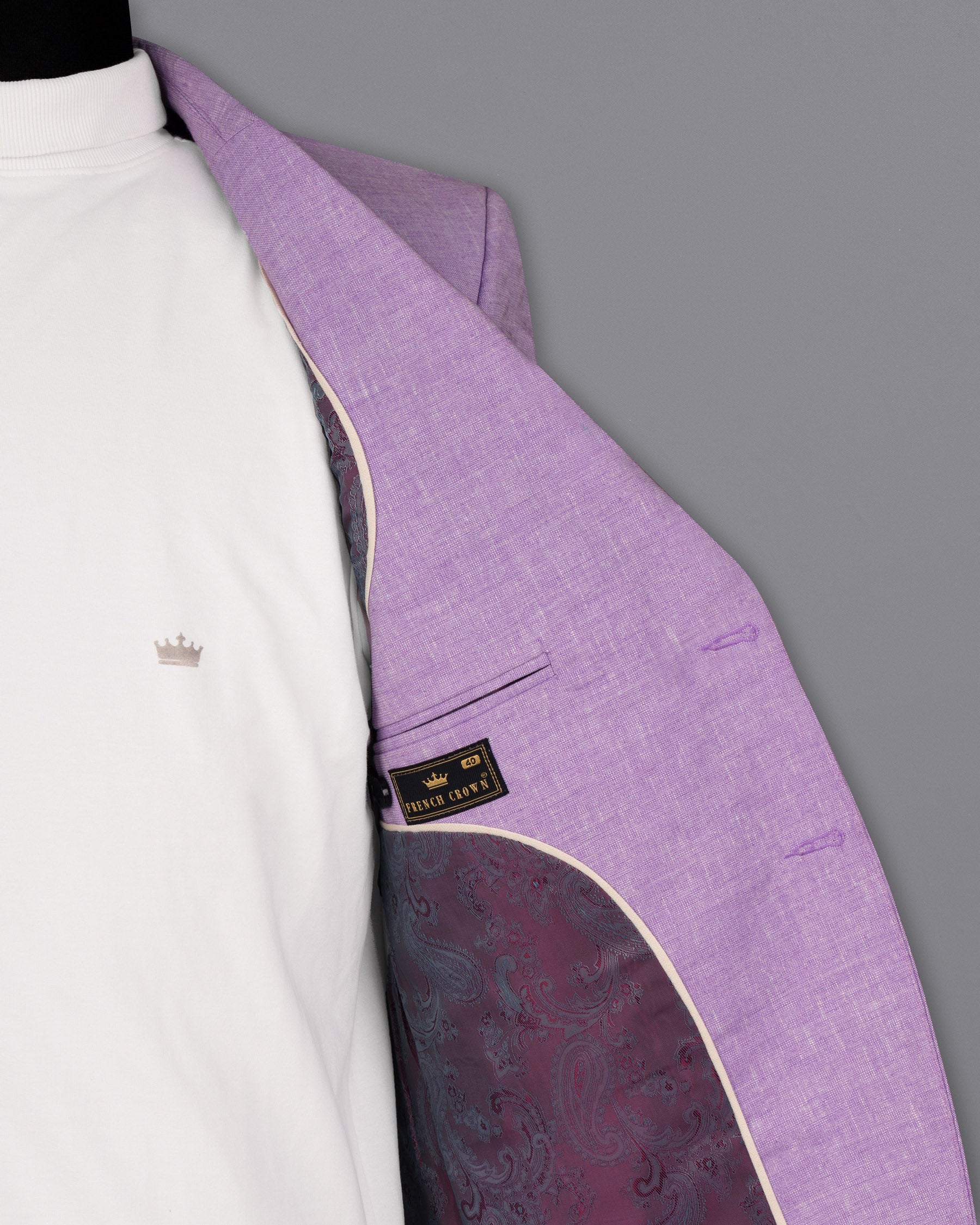 London Hue lilac Luxurious Linen Sports Blazer BL1558-SB-PP-36, BL1558-SB-PP-38, BL1558-SB-PP-40, BL1558-SB-PP-42, BL1558-SB-PP-44, BL1558-SB-PP-46, BL1558-SB-PP-48, BL1558-SB-PP-50, BL1558-SB-PP-52, BL1558-SB-PP-54, BL1558-SB-PP-56, BL1558-SB-PP-58, BL1558-SB-PP-60