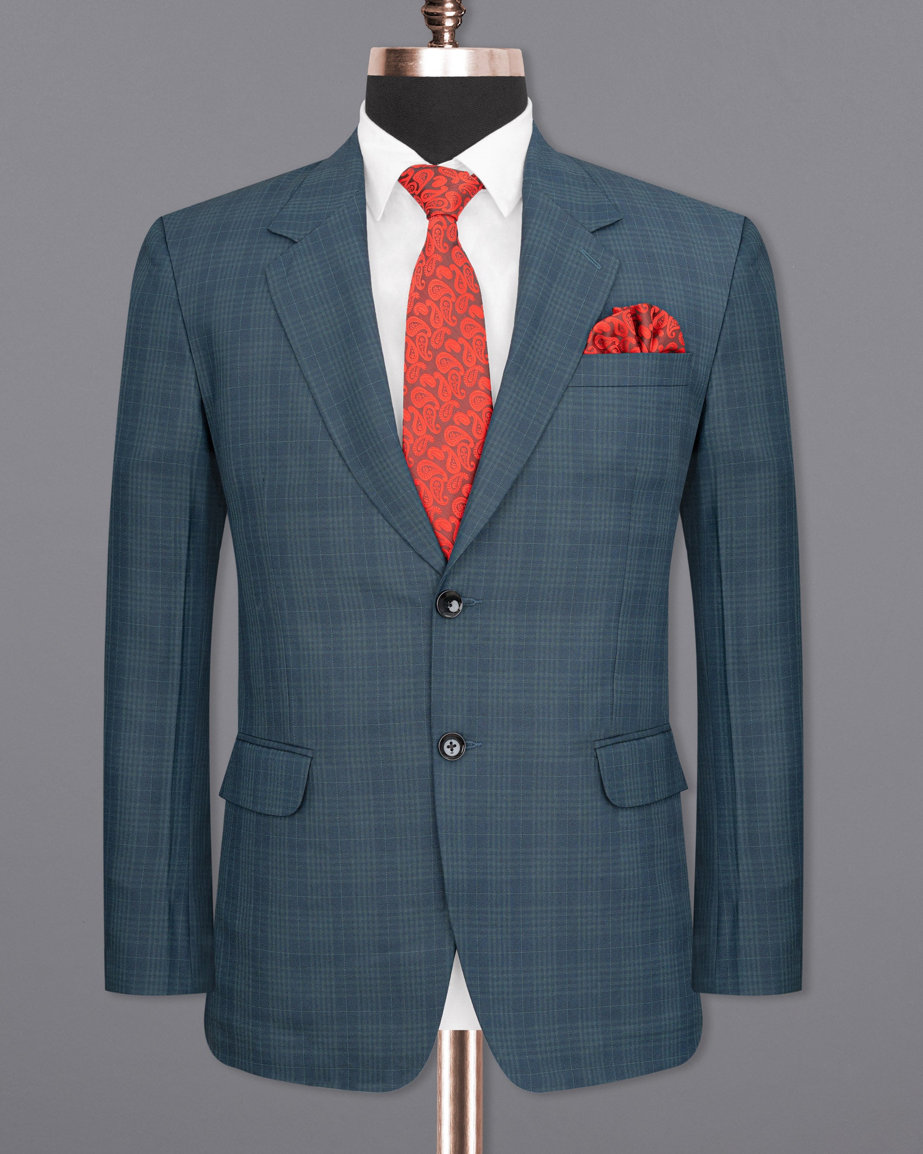 Blue Bayoux Checkered Wool Rich Blazer BL1588-SB-36, BL1588-SB-38, BL1588-SB-40, BL1588-SB-42, BL1588-SB-44, BL1588-SB-46, BL1588-SB-48, BL1588-SB-50, BL1588-SB-52, BL1588-SB-54, BL1588-SB-56, BL1588-SB-58, BL1588-SB-60