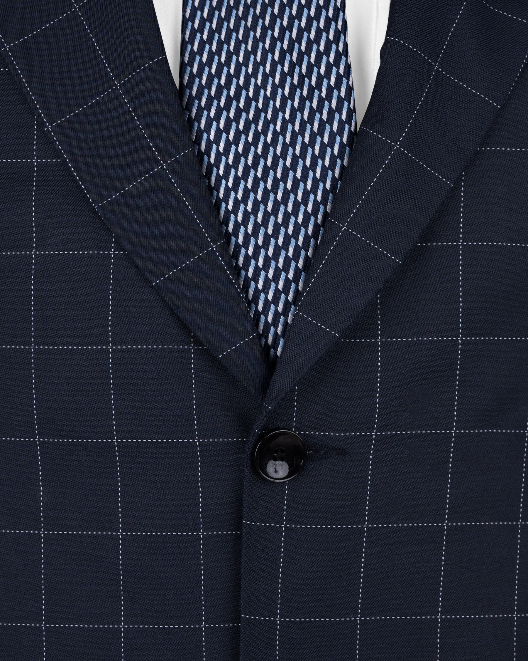 Shark Blue windowpane Wool Rich BlazerBL1594-SB-36, BL1594-SB-38, BL1594-SB-40, BL1594-SB-42, BL1594-SB-44, BL1594-SB-46, BL1594-SB-48, BL1594-SB-50, BL1594-SB-52, BL1594-SB-54, BL1594-SB-56, BL1594-SB-58, BL1594-SB-60