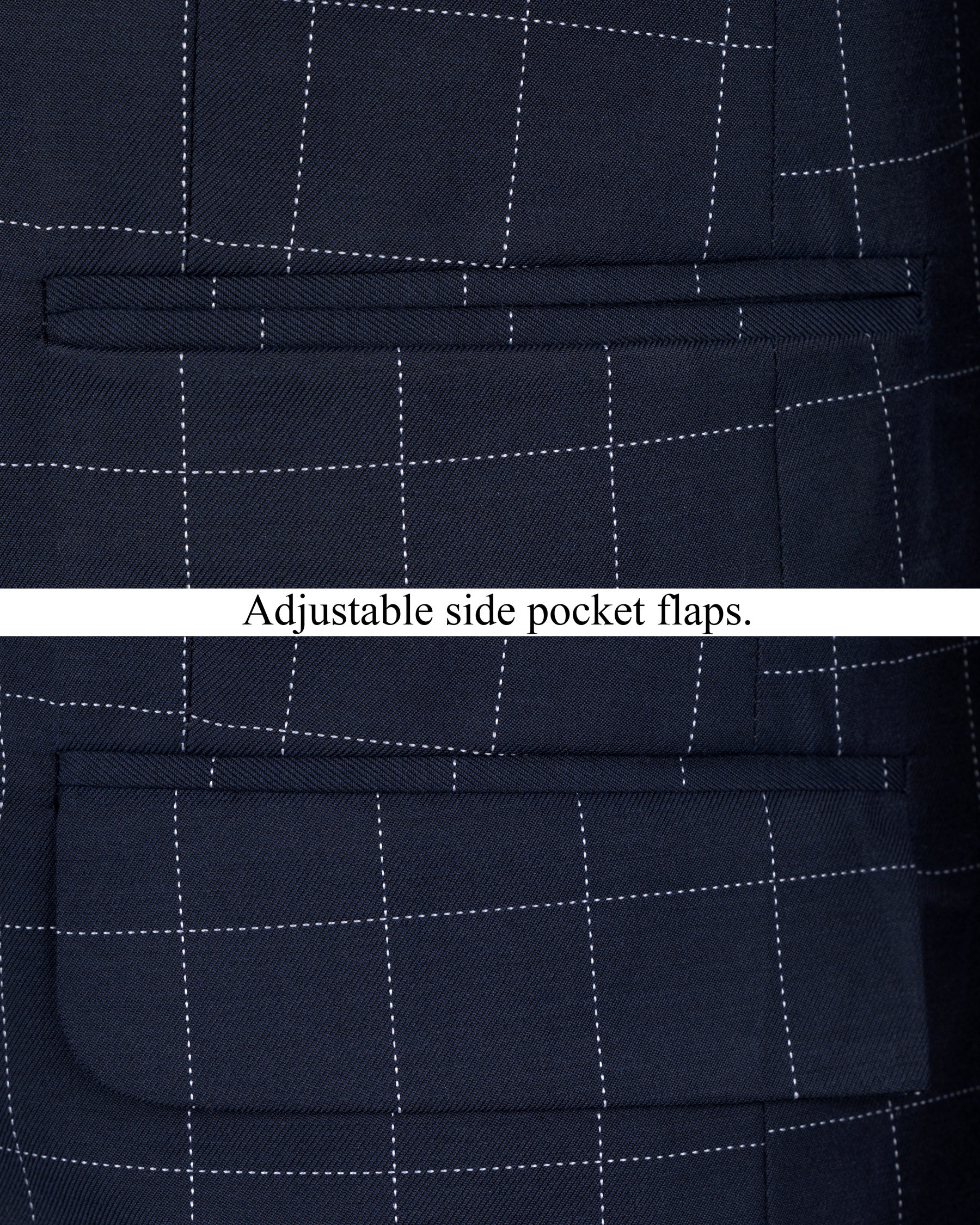 Shark Blue windowpane Wool Rich BlazerBL1594-SB-36, BL1594-SB-38, BL1594-SB-40, BL1594-SB-42, BL1594-SB-44, BL1594-SB-46, BL1594-SB-48, BL1594-SB-50, BL1594-SB-52, BL1594-SB-54, BL1594-SB-56, BL1594-SB-58, BL1594-SB-60