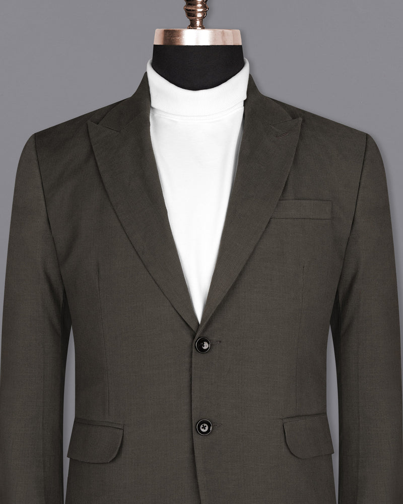 ARMADILLO GREEN SOLID PREMIUM COTTON BLAZER