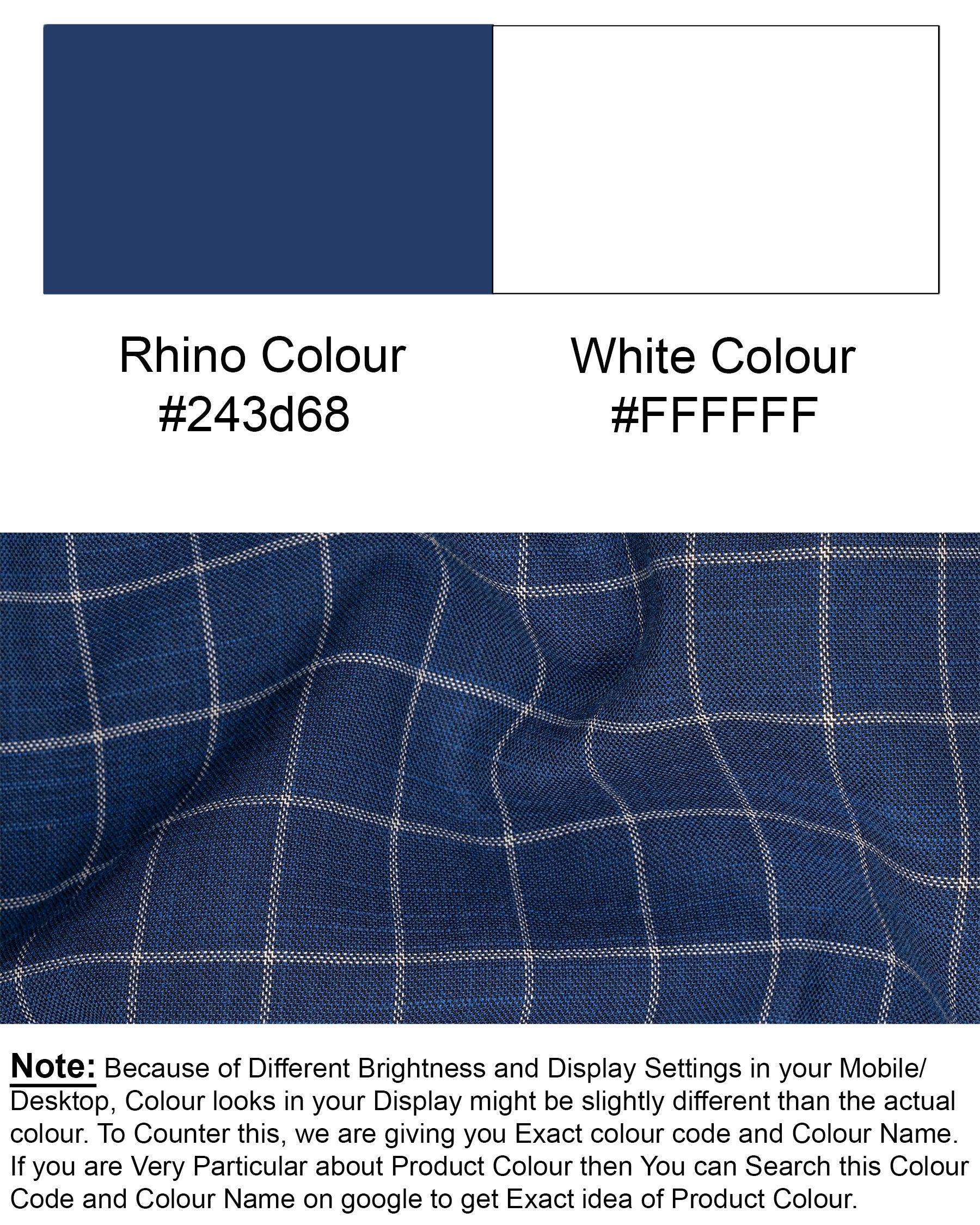 Rhino Blue Super fine Checkered Double Breasted Premium Cotton Blazer BL1622-DB-2B-36, BL1622-DB-2B-38, BL1622-DB-2B-40, BL1622-DB-2B-42, BL1622-DB-2B-44, BL1622-DB-2B-46, BL1622-DB-2B-48, BL1622-DB-2B-50, BL1622-DB-2B-52, BL1622-DB-2B-54, BL1622-DB-2B-56, BL1622-DB-2B-58, BL1622-DB-2B-60