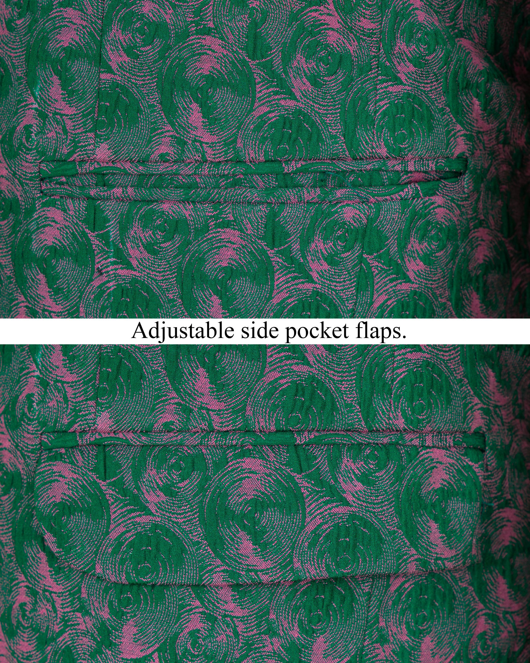 Dartmouth Green with Raspberry Pink Jacquard Textured Cross Buttoned Bandhgala Designer Blazer BL1646-CBG-36, BL1646-CBG-38, BL1646-CBG-40, BL1646-CBG-42, BL1646-CBG-44, BL1646-CBG-46, BL1646-CBG-48, BL1646-CBG-50, BL1646-CBG-52, BL1646-CBG-54, BL1646-CBG-56, BL1646-CBG-58, BL1646-CBG-60