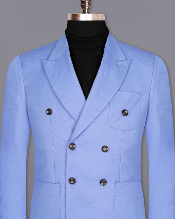 Jordy Blue Micro Textured Double Breasted Designer Sports Blazer BL1672-DB-PP-36, BL1672-DB-PP-38, BL1672-DB-PP-40, BL1672-DB-PP-42, BL1672-DB-PP-44, BL1672-DB-PP-46, BL1672-DB-PP-48, BL1672-DB-PP-50, BL1672-DB-PP-52, BL1672-DB-PP-54, BL1672-DB-PP-56, BL1672-DB-PP-58, BL1672-DB-PP-60