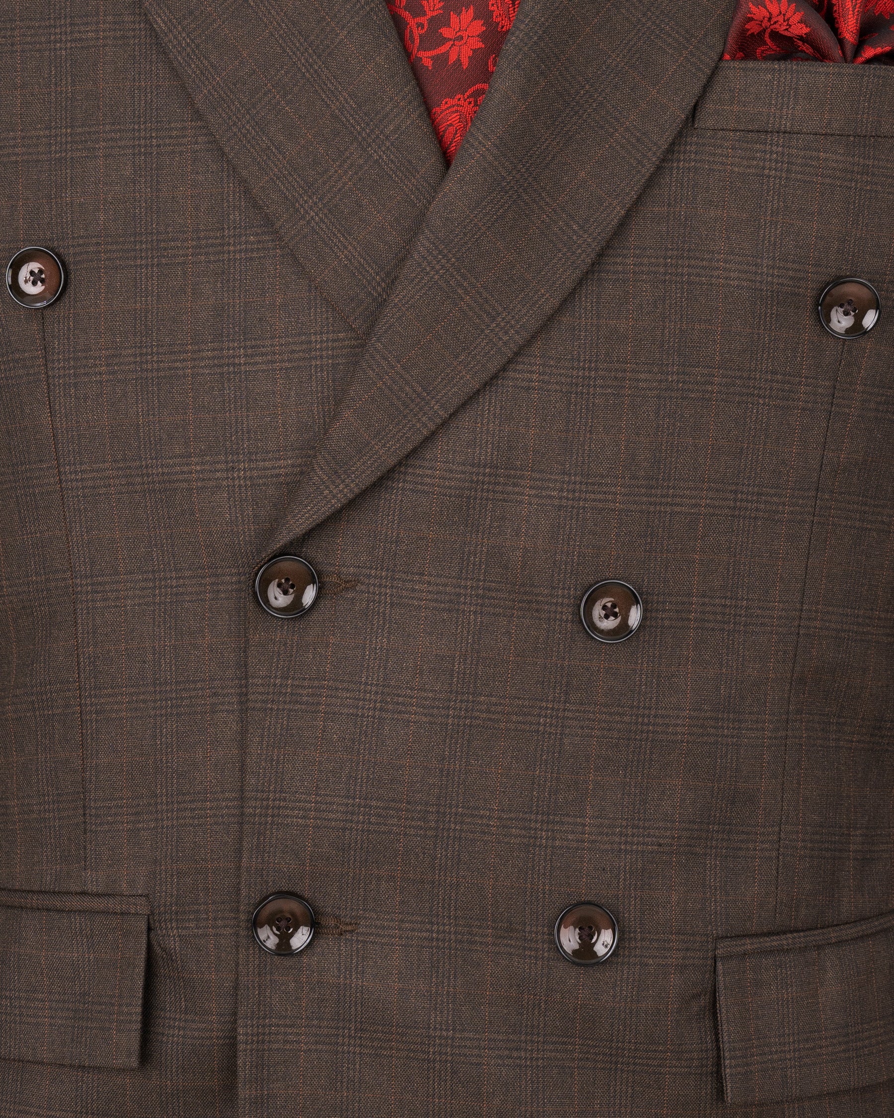 Wenge Brown Subtle Plaid Double Breasted Blazer BL1716-DB-36,BL1716-DB-38,BL1716-DB-40,BL1716-DB-42,BL1716-DB-44,BL1716-DB-46,BL1716-DB-48,BL1716-DB-50,BL1716-DB-52,BL1716-DB-54,BL1716-DB-56,BL1716-DB-58,BL1716-DB-60