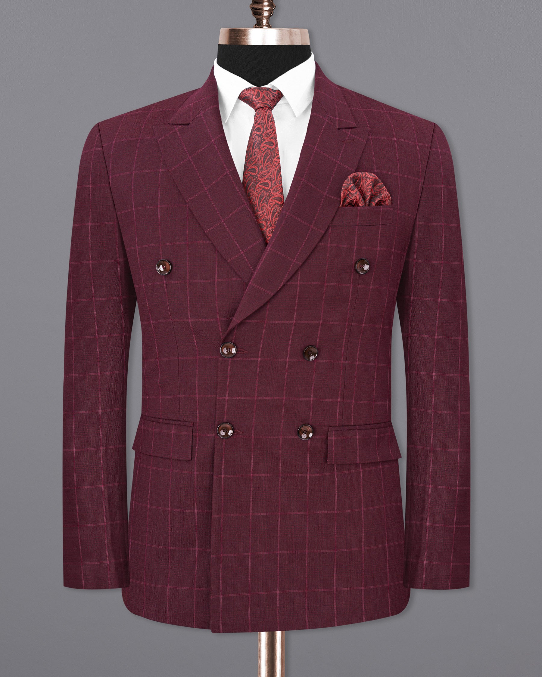 Barossa Windowpane Double Breasted  Blazer BL1725-DB-36,BL1725-DB-38,BL1725-DB-40,BL1725-DB-42,BL1725-DB-44,BL1725-DB-46,BL1725-DB-48,BL1725-DB-50,BL1725-DB-52,BL1725-DB-54,BL1725-DB-56,BL1725-DB-58,BL1725-DB-60