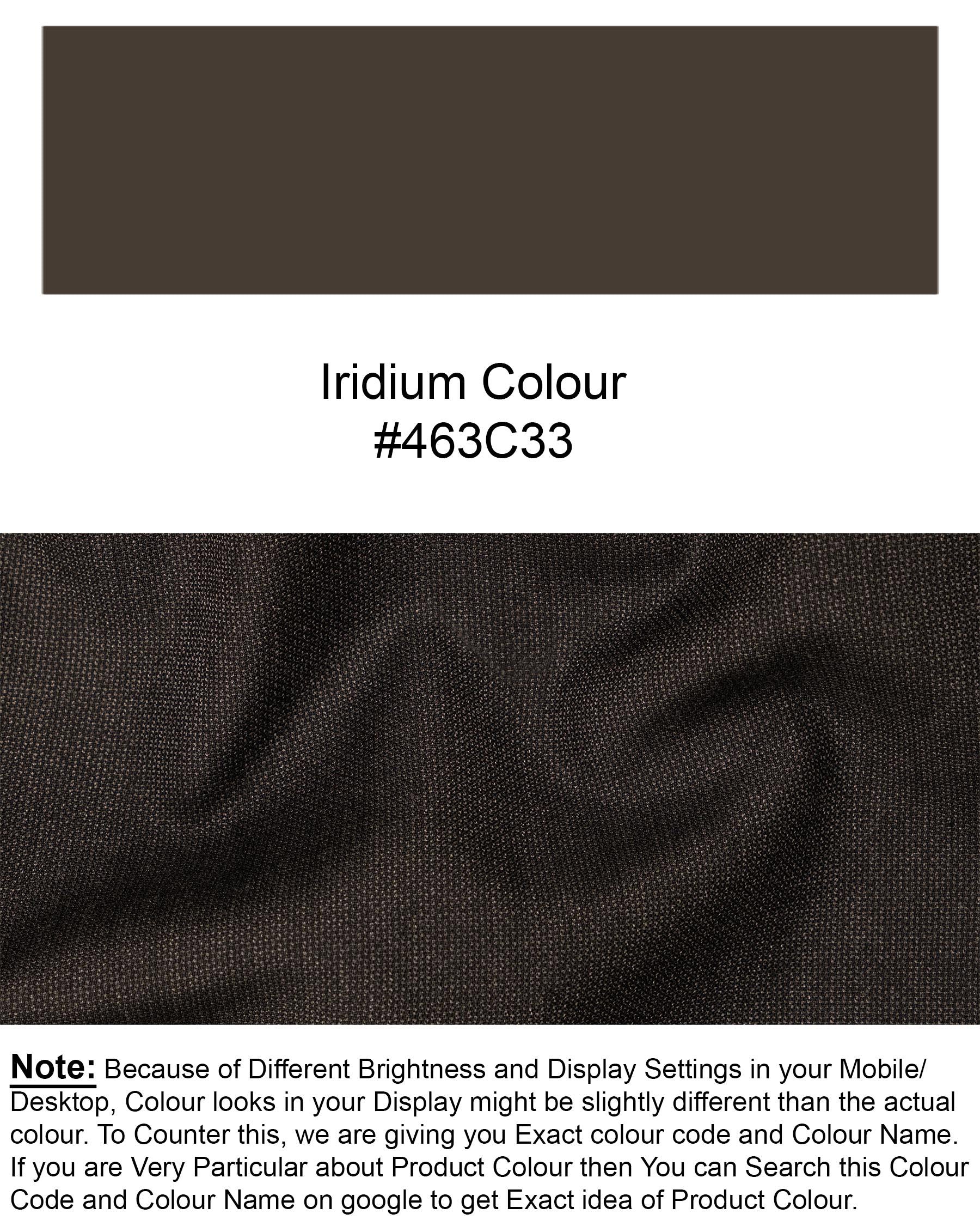 Iridium Brown Solid Blazer BL1739-SB-36,BL1739-SB-38,BL1739-SB-40,BL1739-SB-42,BL1739-SB-44,BL1739-SB-46,BL1739-SB-48,BL1739-SB-50,BL1739-SB-52,BL1739-SB-54,BL1739-SB-56,BL1739-SB-58,BL1739-SB-60