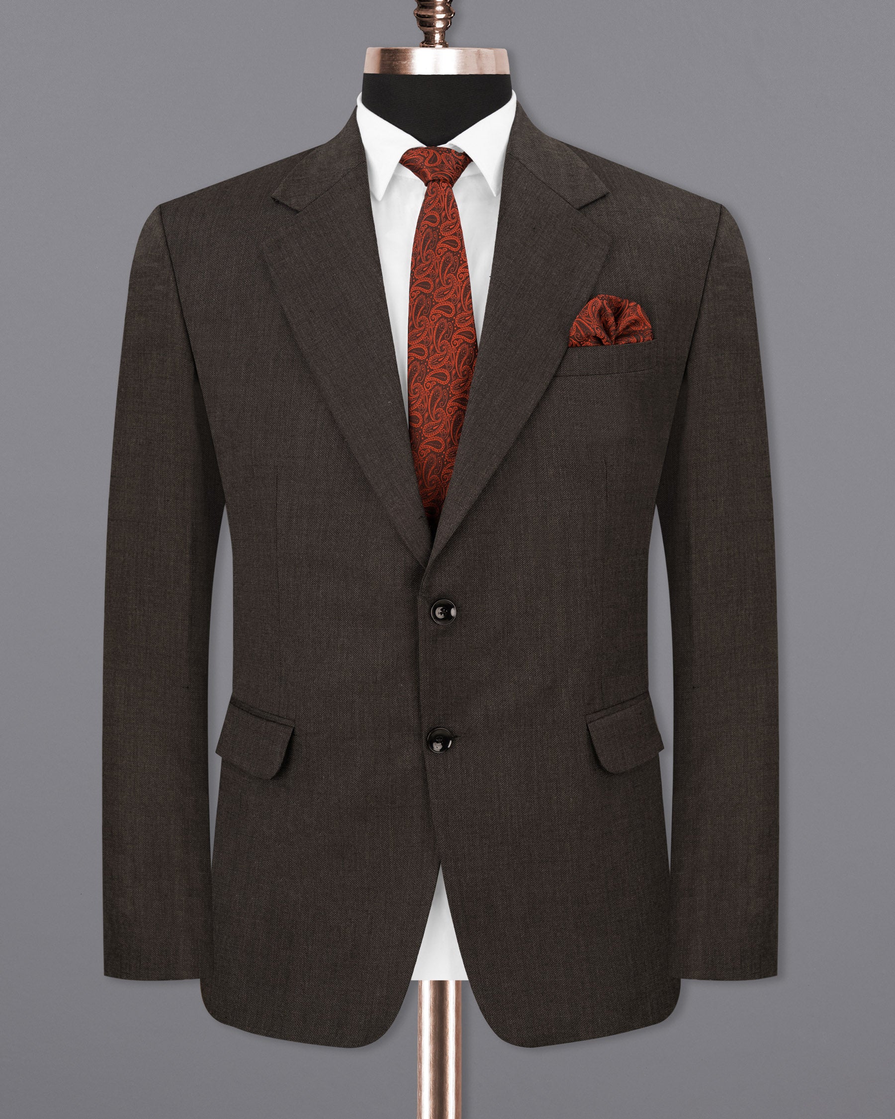 Iridium Brown Solid Blazer BL1739-SB-36,BL1739-SB-38,BL1739-SB-40,BL1739-SB-42,BL1739-SB-44,BL1739-SB-46,BL1739-SB-48,BL1739-SB-50,BL1739-SB-52,BL1739-SB-54,BL1739-SB-56,BL1739-SB-58,BL1739-SB-60