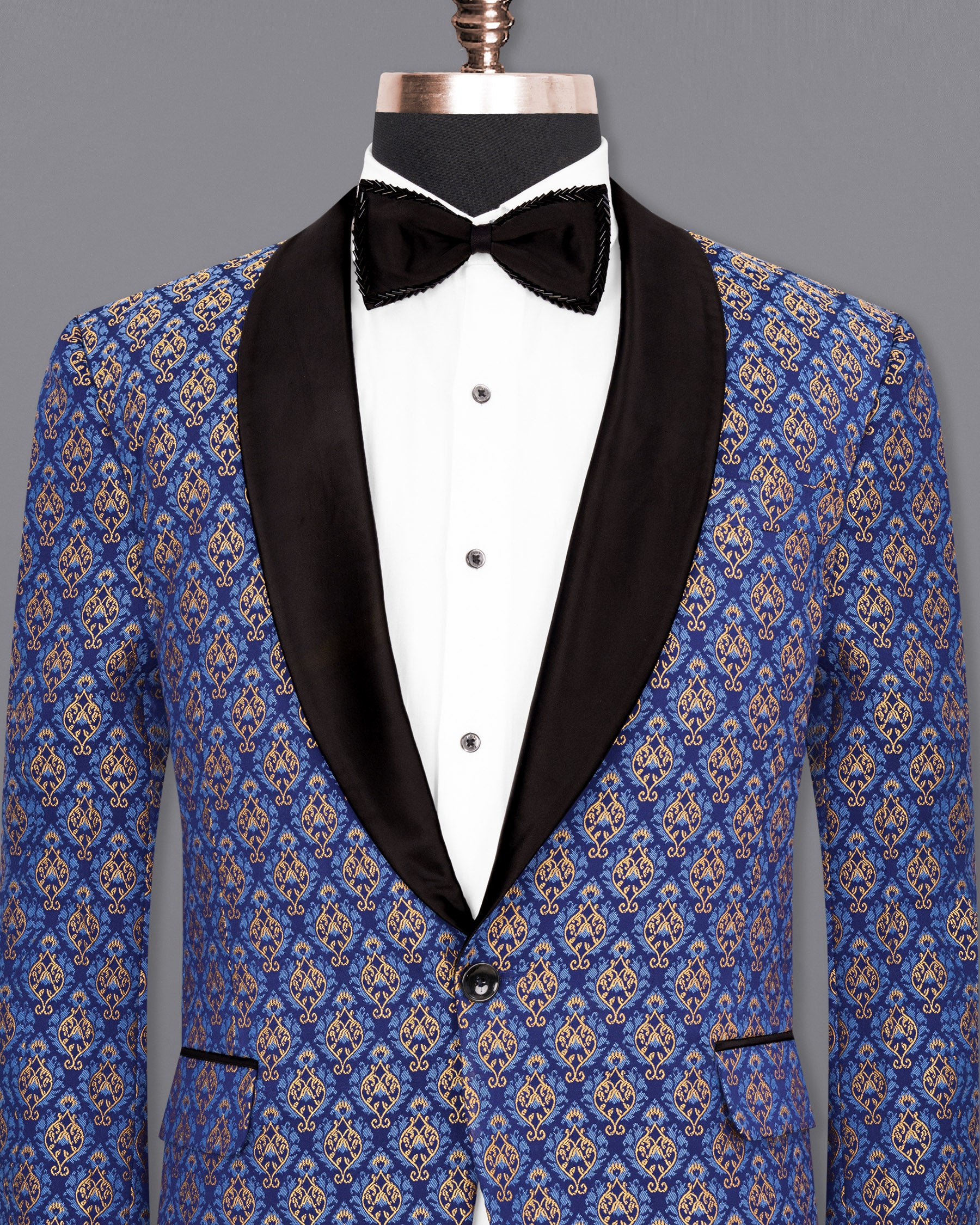 Downriver Blue Damask Textured Tuxedo Blazer BL1796-BKL-36,BL1796-BKL-38,BL1796-BKL-40,BL1796-BKL-42,BL1796-BKL-44,BL1796-BKL-46,BL1796-BKL-48,BL1796-BKL-50,BL1796-BKL-52,BL1796-BKL-54,BL1796-BKL-56,BL1796-BKL-58,BL1796-BKL-60