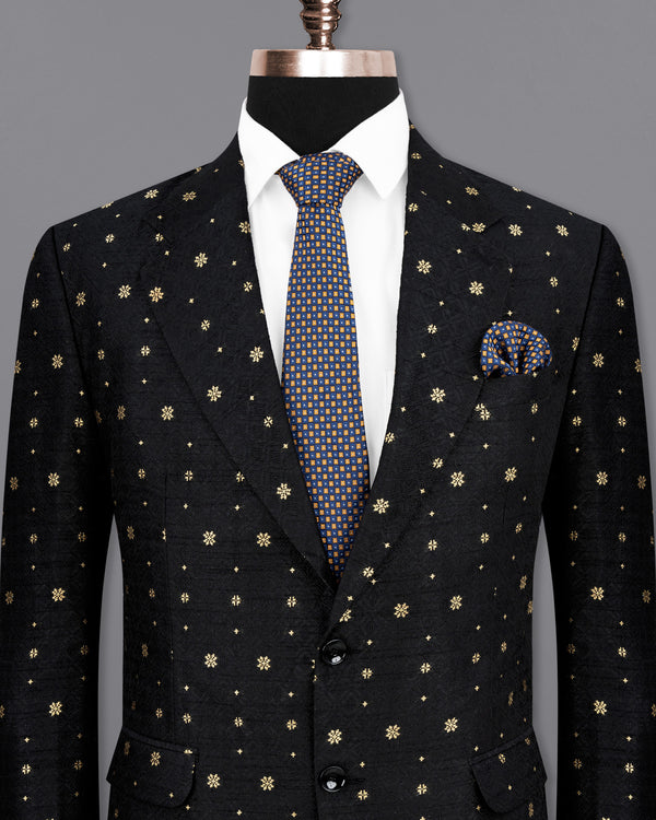 Jade Black and Marzipan Floral Designer Blazer BL1809-SB-36,BL1809-SB-38,BL1809-SB-40,BL1809-SB2-42,BL1809-SB-44,BL1809-SB-46,BL1809-SB-48,BL1809-SB-50,BL1809-SB-52,BL1809-SB-54,BL1809-SB-56,BL1809-SB-58,BL1809-SB-60