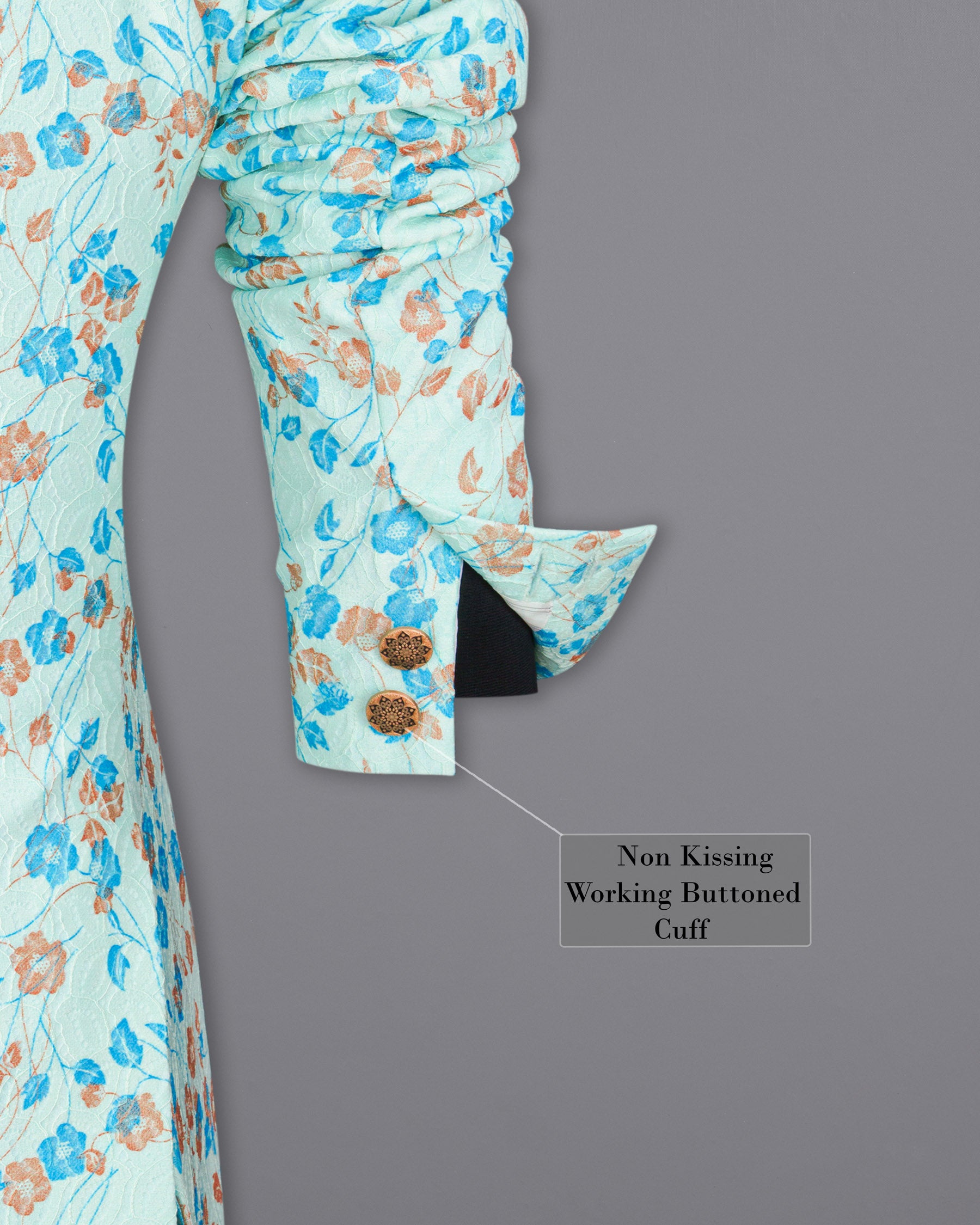 Mint Tulip and Tiffany Blue Floral Printed Cross-Button Bandhgala Designer Blazer BL1818-CBG-36,BL1818-CBG-38,BL1818-CBG-40,BL1818-CBG-42,BL1818-CBG-44,BL1818-CBG-46,BL1818-CBG-48,BL1818-CBG-50,BL1818-CBG-52,BL1818-CBG-54,BL1818-CBG-56,BL1818-CBG-58,BL1818-CBG-60