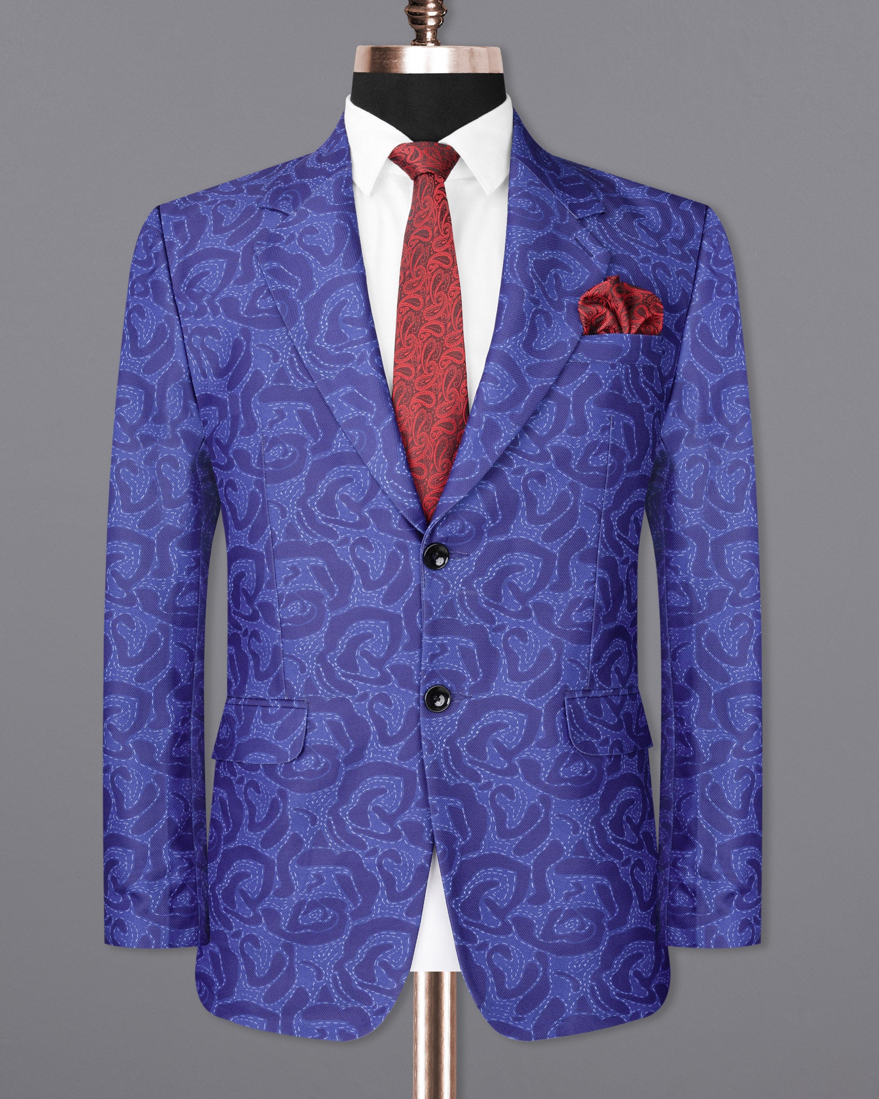 Indigo with Scampi Blue Camouflage Designer Blazer BL1819-SB-36,BL1819-SB-38,BL1819-SB-40,BL1819-SB-42,BL1819-SB-44,BL1819-SB-46,BL1819-SB-48,BL1819-SB-50,BL1819-SB-52,BL1819-SB-54,BL1819-SB-56,BL1819-SB-58,BL1819-SB-60