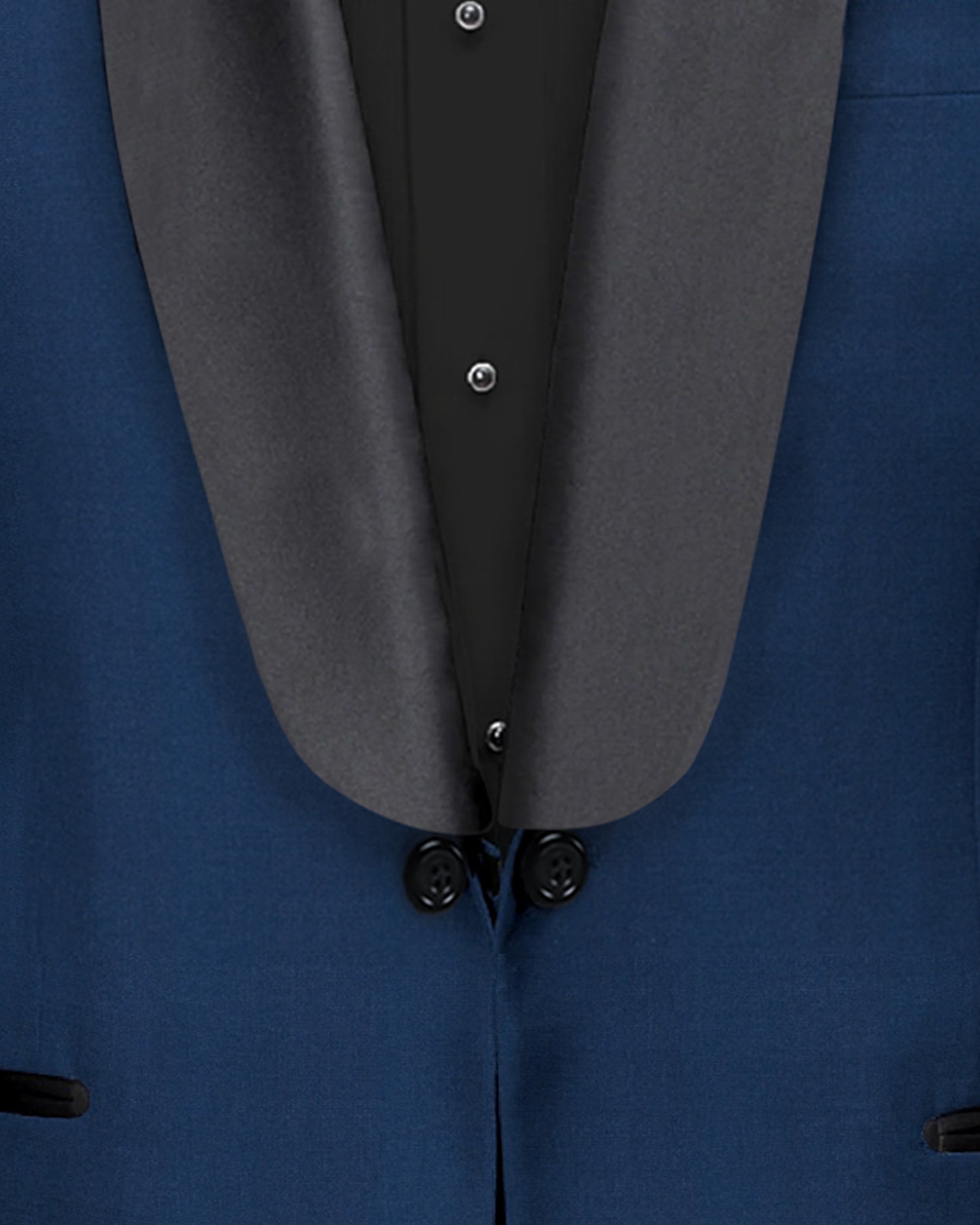 Space Blue Subtle Sheen Tuxedo Blazer