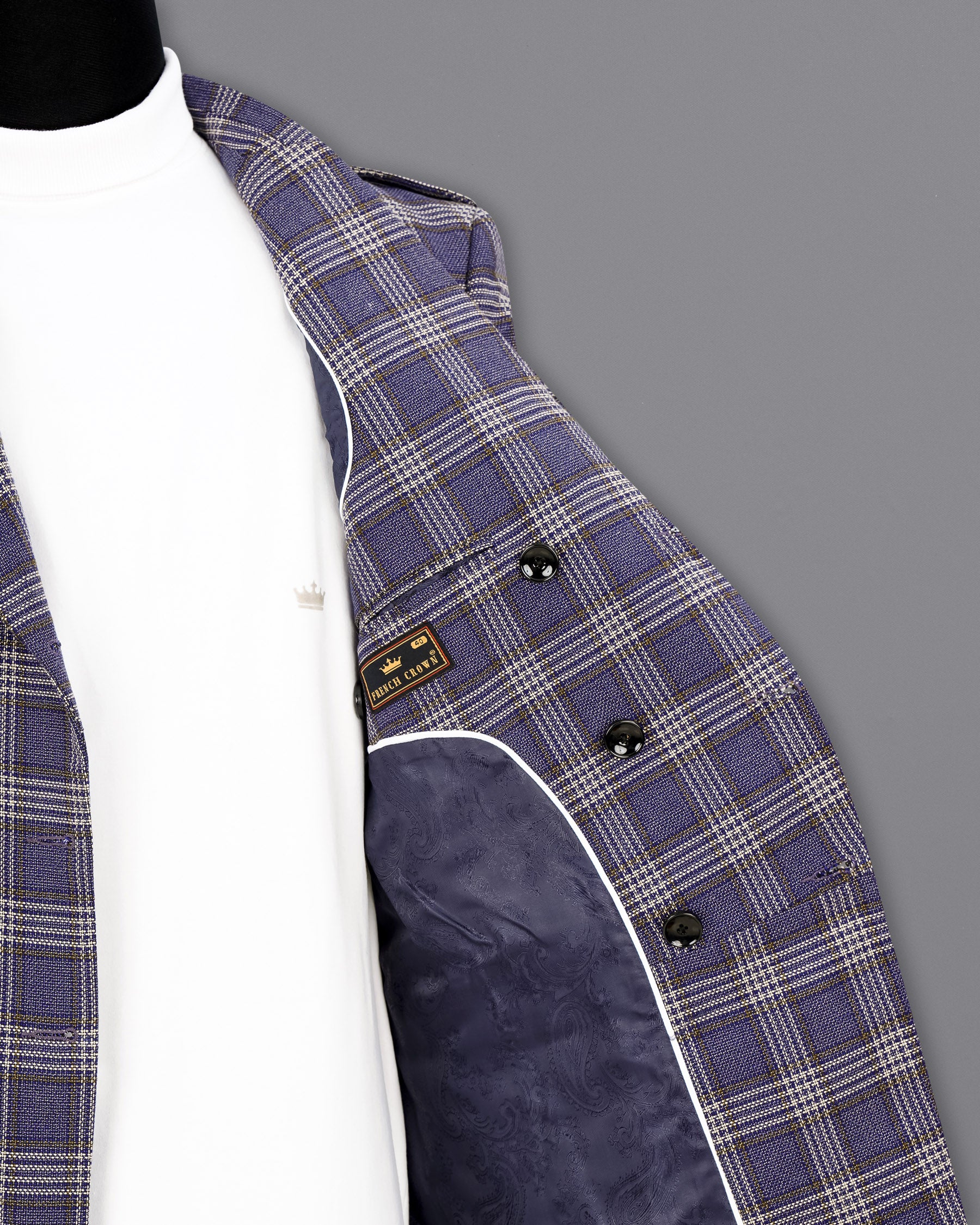 Meteorite Blue Plaid Designer Sports Blazer