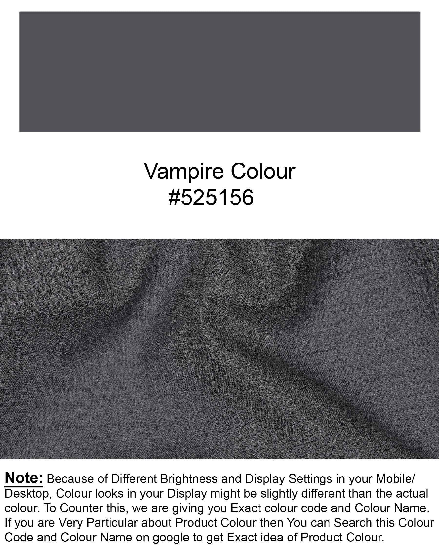 Vampire Gray Cross Buttoned Bandhgala Blazer BL1903-CBG-36,BL1903-CBG-38,BL1903-CBG-40,BL1903-CBG-42,BL1903-CBG-44,BL1903-CBG-46,BL1903-CBG-48,BL1903-CBG-50,BL1903-CBG-52,BL1903-CBG-54,BL1903-CBG-56,BL1903-CBG-58,BL1903-CBG-60