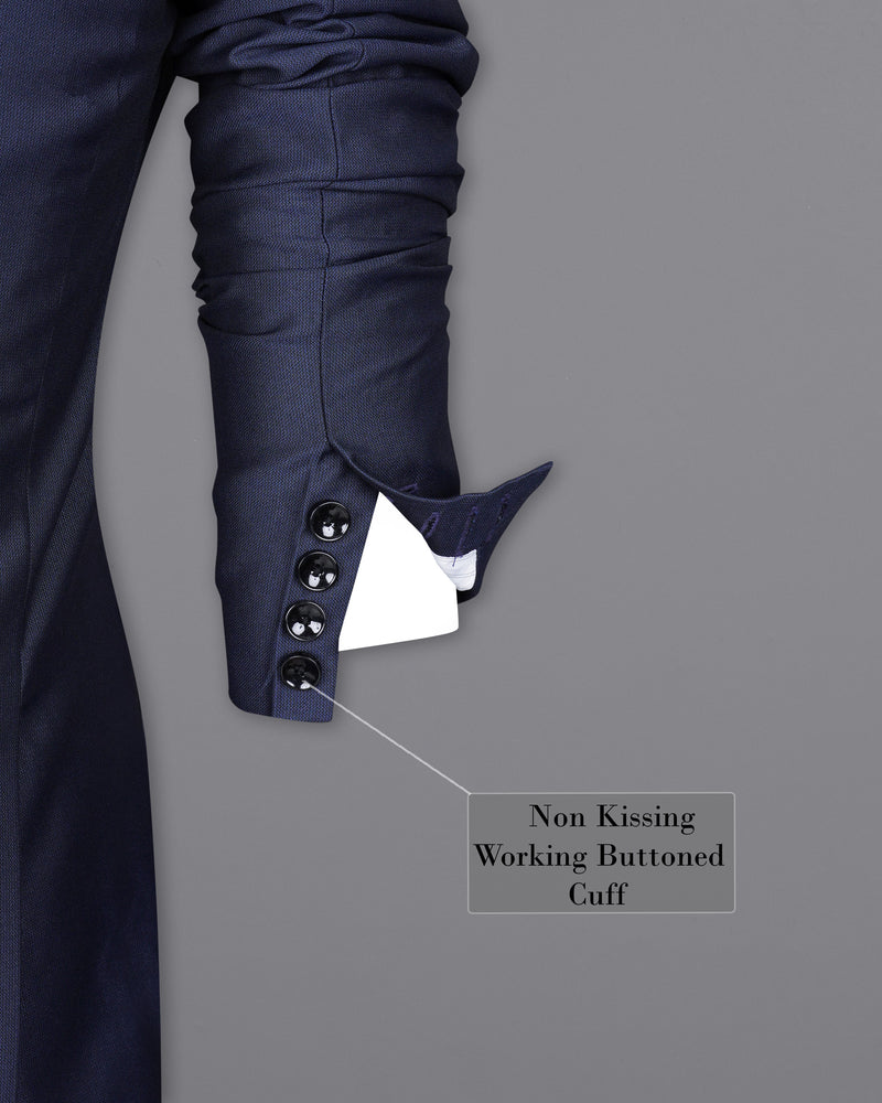 Gunmetal Navy Blue with Black Lapel Tuxedo Blazer BL1941-BKL-36,BL1941-BKL-38,BL1941-BKL-40,BL1941-BKL-42,BL1941-BKL-44,BL1941-BKL-46,BL1941-BKL-48,BL1941-BKL-50,BL1941-BKL-52,BL1941-BKL-54,BL1941-BKL-56,BL1941-BKL-58,BL1941-BKL-60