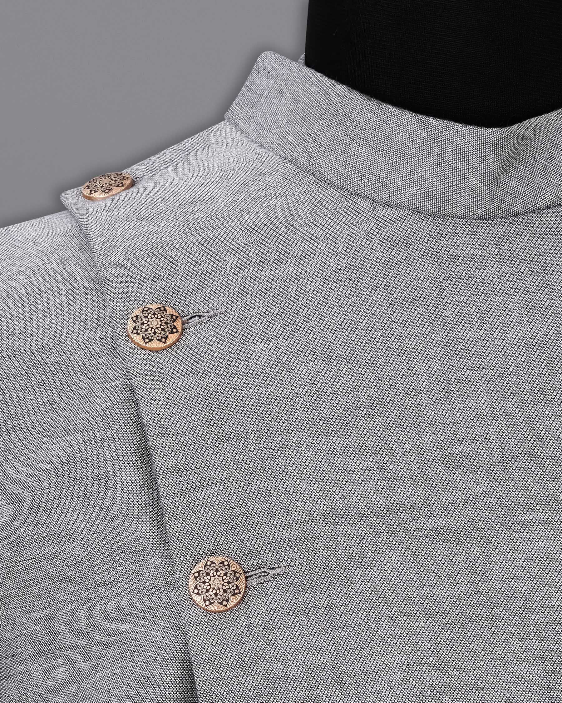 Star Dust Gray Cross Buttoned Bandhgala Premium Cotton Blazer BL1957-CBG2-36, BL1957-CBG2-38, BL1957-CBG2-40, BL1957-CBG2-42, BL1957-CBG2-44, BL1957-CBG2-46, BL1957-CBG2-48, BL1957-CBG2-50, BL1957-CBG2-52, BL1957-CBG2-54, BL1957-CBG2-56, BL1957-CBG2-58, BL1957-CBG2-60