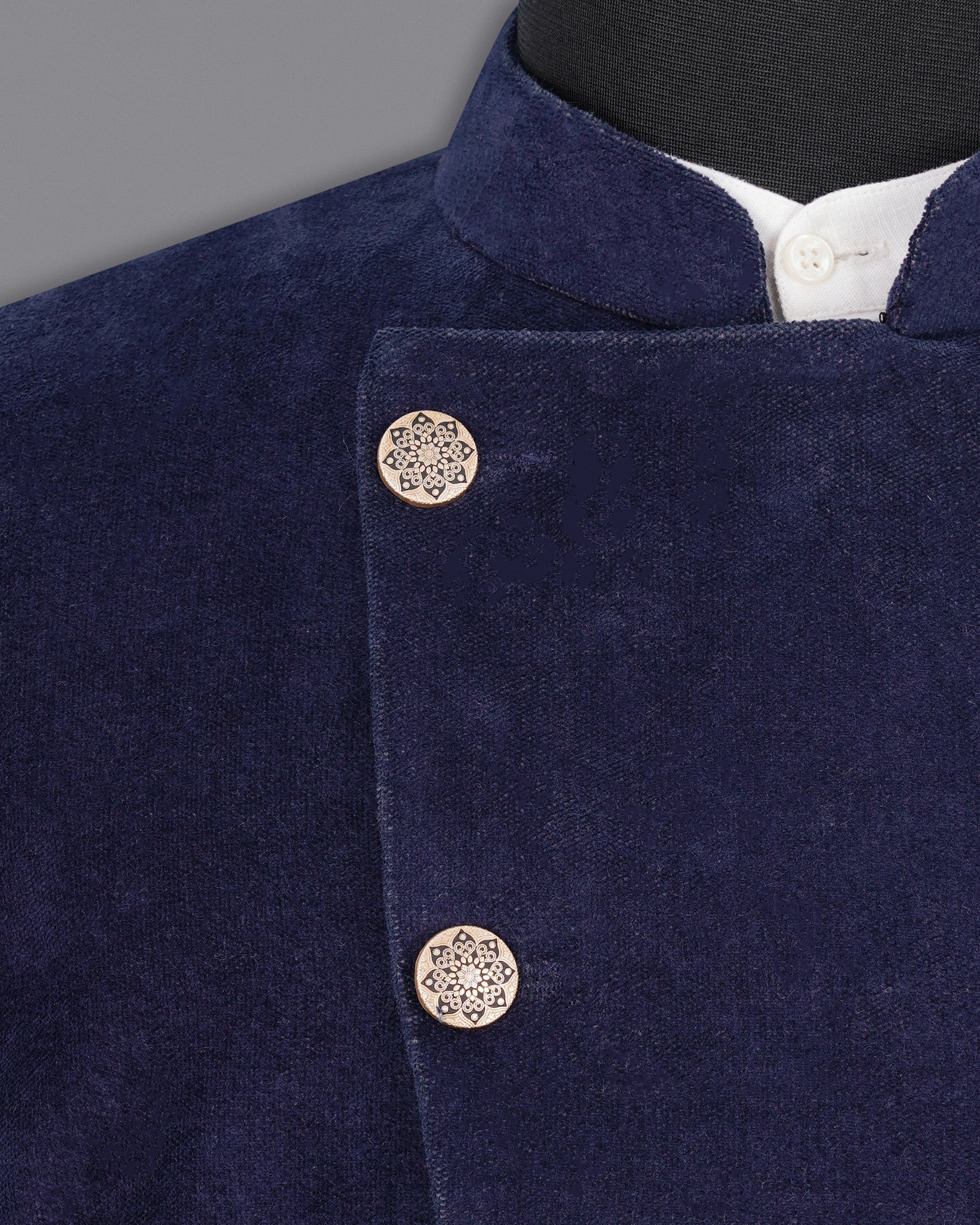 Tolopea Navy Blue Cross Buttoned Bandhgala Corduroy Premium Cotton Designer Blazer BL1967-CBG-D44-36, BL1967-CBG-D44-38, BL1967-CBG-D44-40, BL1967-CBG-D44-42, BL1967-CBG-D44-44, BL1967-CBG-D44-46, BL1967-CBG-D44-48, BL1967-CBG-D44-50, BL1967-CBG-D44-52, BL1967-CBG-D44-54, BL1967-CBG-D44-56, BL1967-CBG-D44-58, BL1967-CBG-D44-60