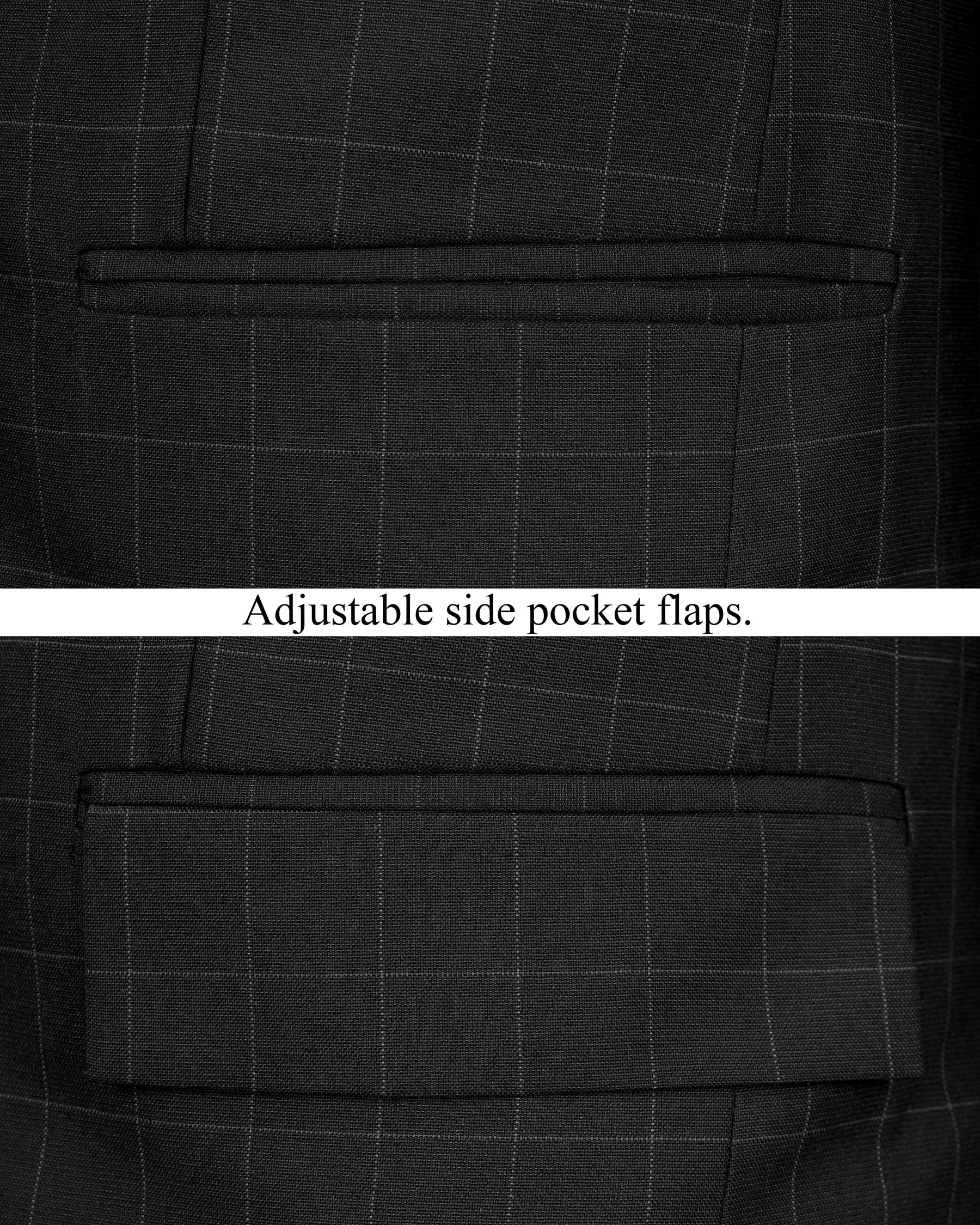 Zeus Black Windowpane Double Breasted Blazer BL2010-DB-36, BL2010-DB-38, BL2010-DB-40, BL2010-DB-42, BL2010-DB-44, BL2010-DB-46, BL2010-DB-48, BL2010-DB-50, BL2010-DB-52, BL2010-DB-54, BL2010-DB-56, BL2010-DB-58, BL2010-DB-60