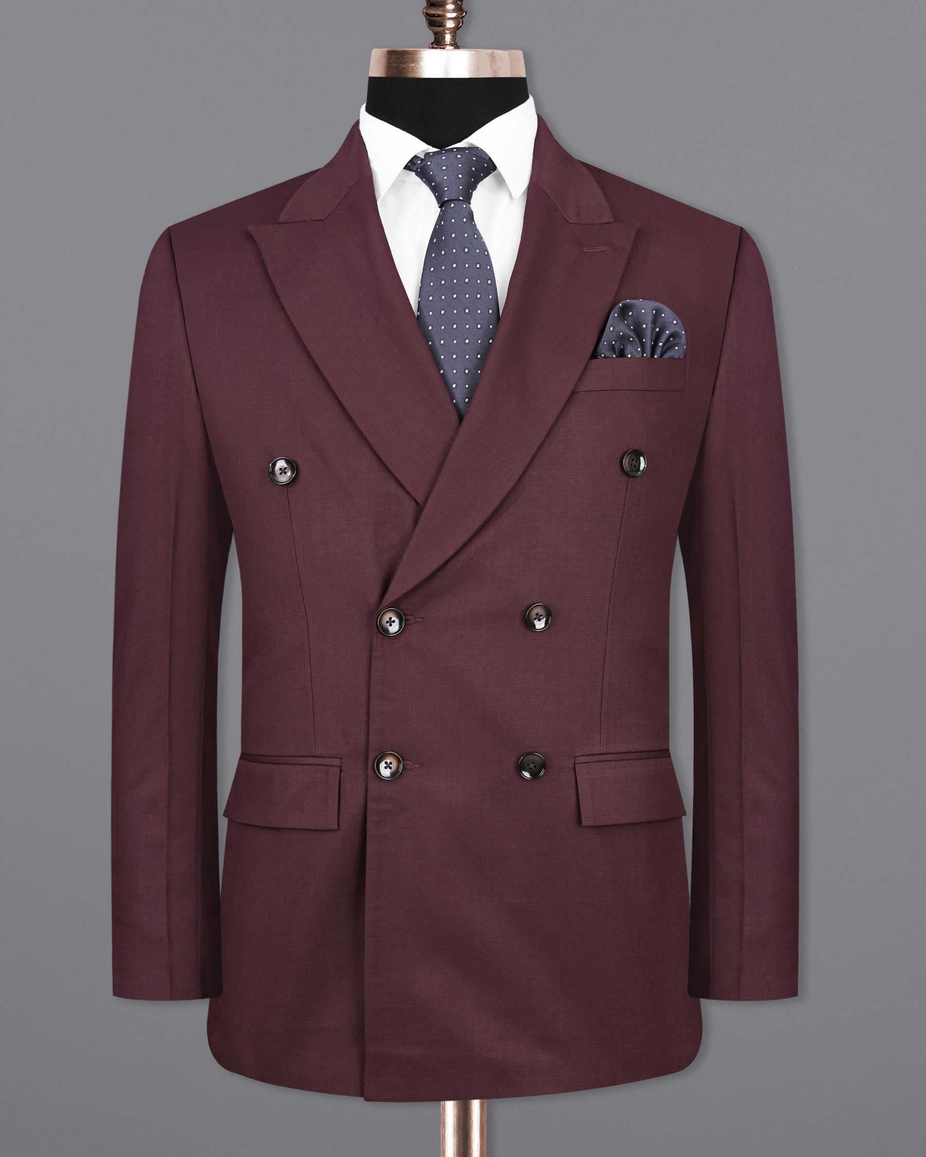 Matterhorn Maroon Double Breasted Blazer