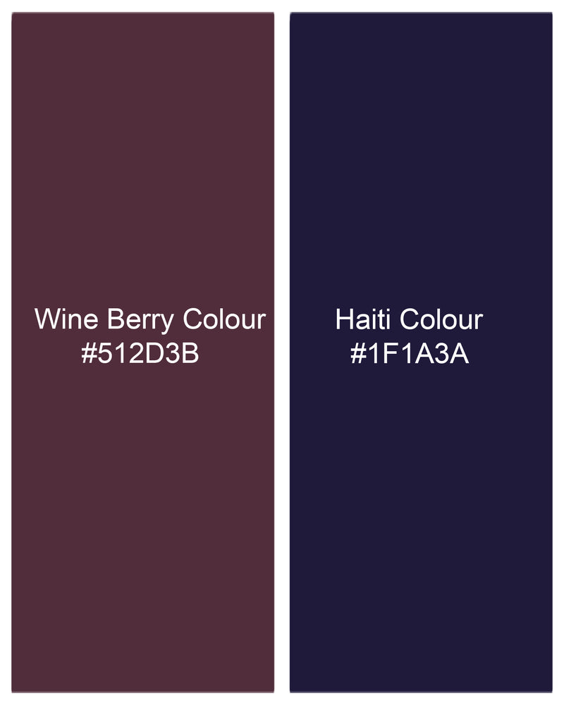 Wine Berry With Haiti Blue Windowpane Cross Buttoned Bandhgala Blazer BL2030-CBG-36, BL2030-CBG-38, BL2030-CBG-40, BL2030-CBG-42, BL2030-CBG-44, BL2030-CBG-46, BL2030-CBG-48, BL2030-CBG-50, BL2030-CBG-52, BL2030-CBG-54, BL2030-CBG-56, BL2030-CBG-58, BL2030-CBG-60
