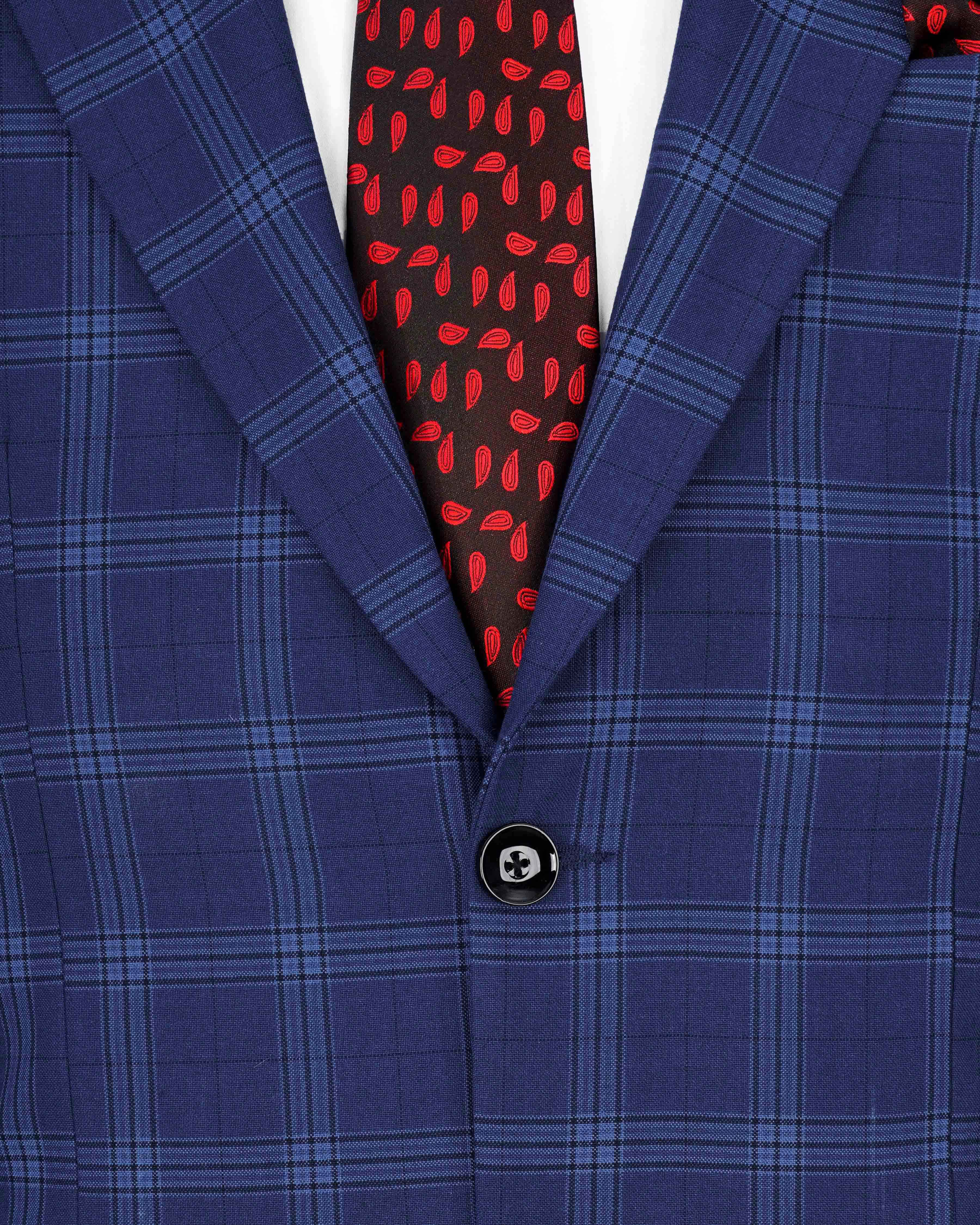 Rhino Blue Plaid Single Breasted Blazer BL2062-SB-36, BL2062-SB-38, BL2062-SB-40, BL2062-SB-42, BL2062-SB-44, BL2062-SB-46, BL2062-SB-48, BL2062-SB-50, BL2062-SB-52, BL2062-SB-54, BL2062-SB-56, BL2062-SB-58, BL2062-SB-60