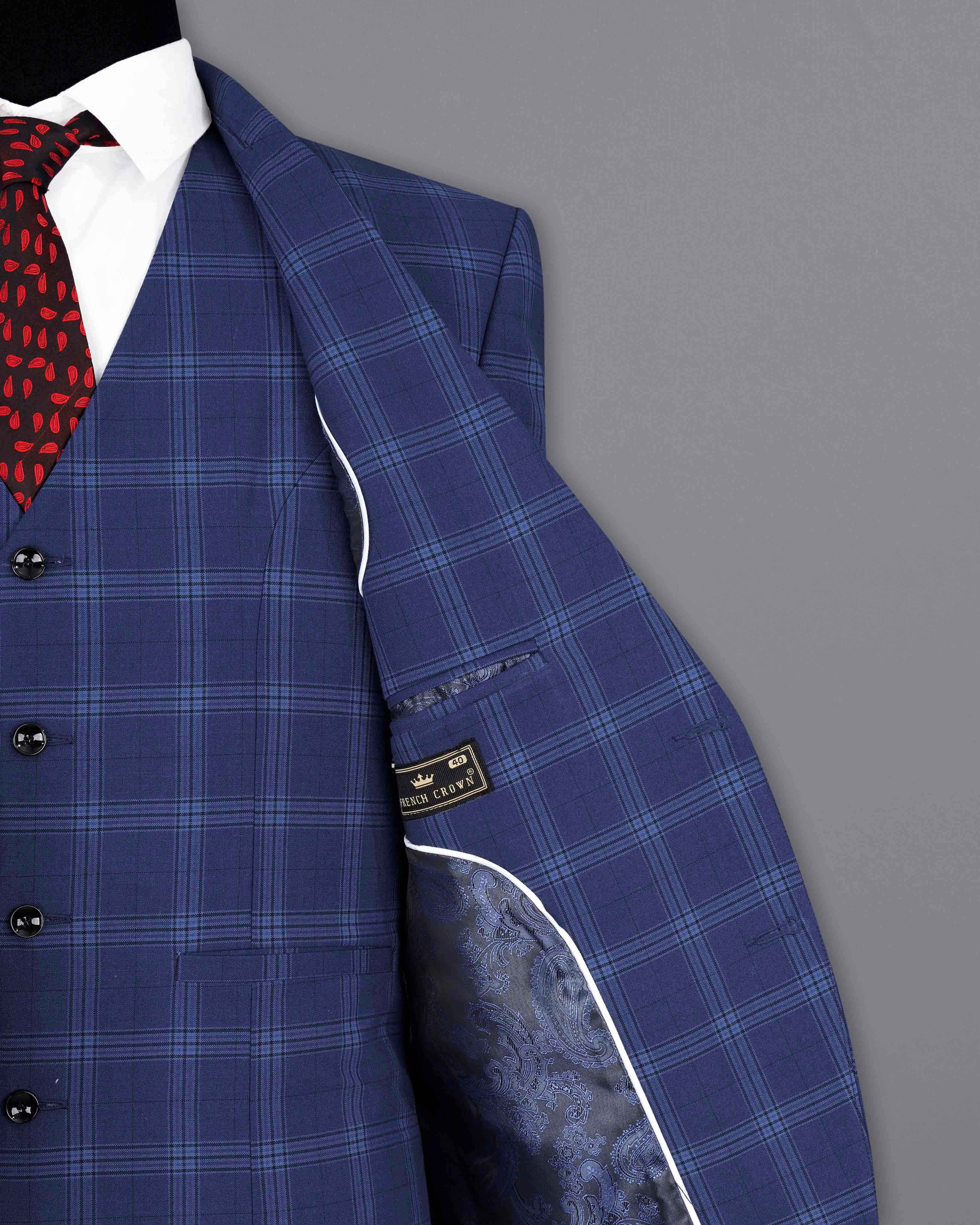 Rhino Blue Plaid Single Breasted Blazer BL2062-SB-36, BL2062-SB-38, BL2062-SB-40, BL2062-SB-42, BL2062-SB-44, BL2062-SB-46, BL2062-SB-48, BL2062-SB-50, BL2062-SB-52, BL2062-SB-54, BL2062-SB-56, BL2062-SB-58, BL2062-SB-60