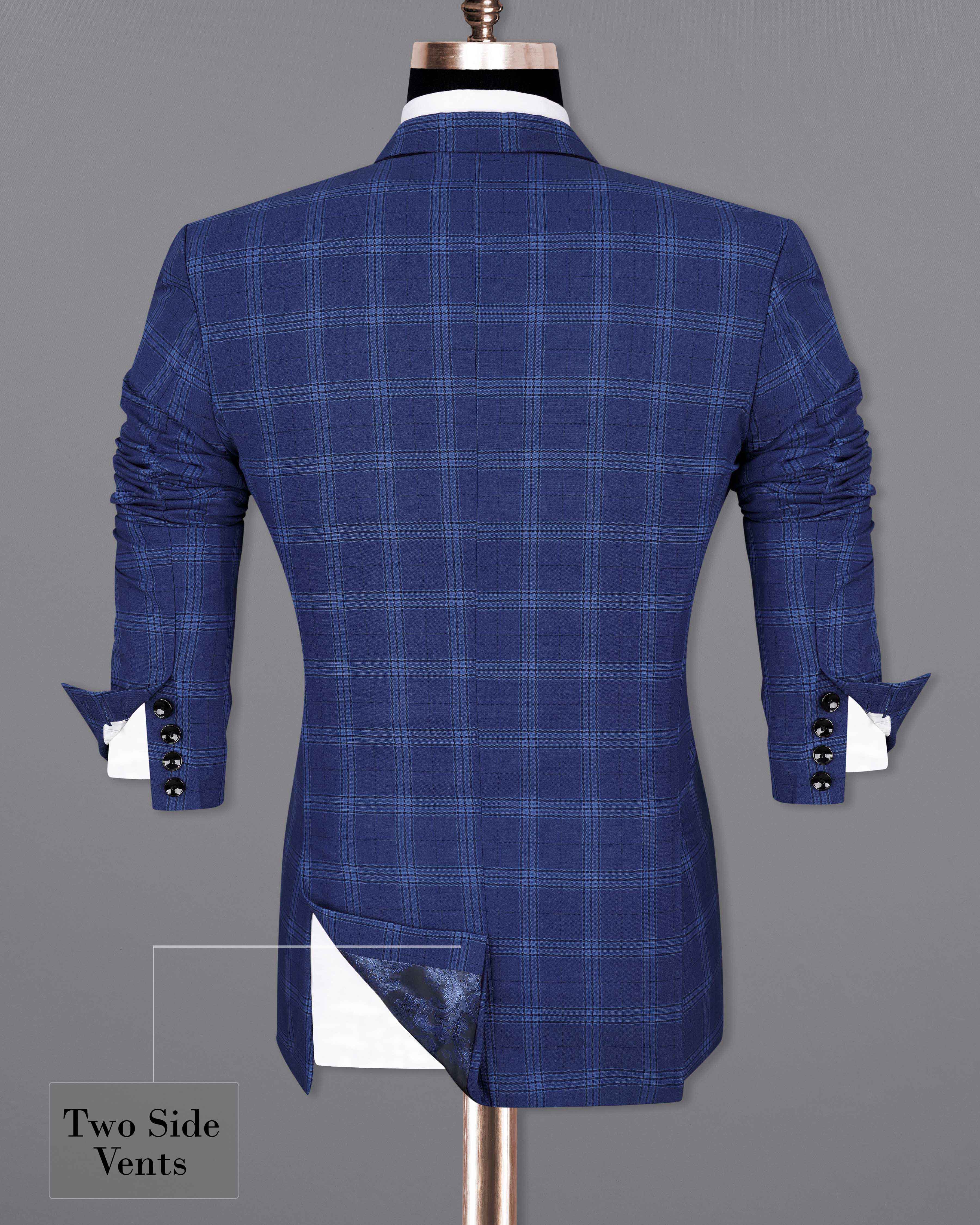 Rhino Blue Plaid Single Breasted Blazer BL2062-SB-36, BL2062-SB-38, BL2062-SB-40, BL2062-SB-42, BL2062-SB-44, BL2062-SB-46, BL2062-SB-48, BL2062-SB-50, BL2062-SB-52, BL2062-SB-54, BL2062-SB-56, BL2062-SB-58, BL2062-SB-60