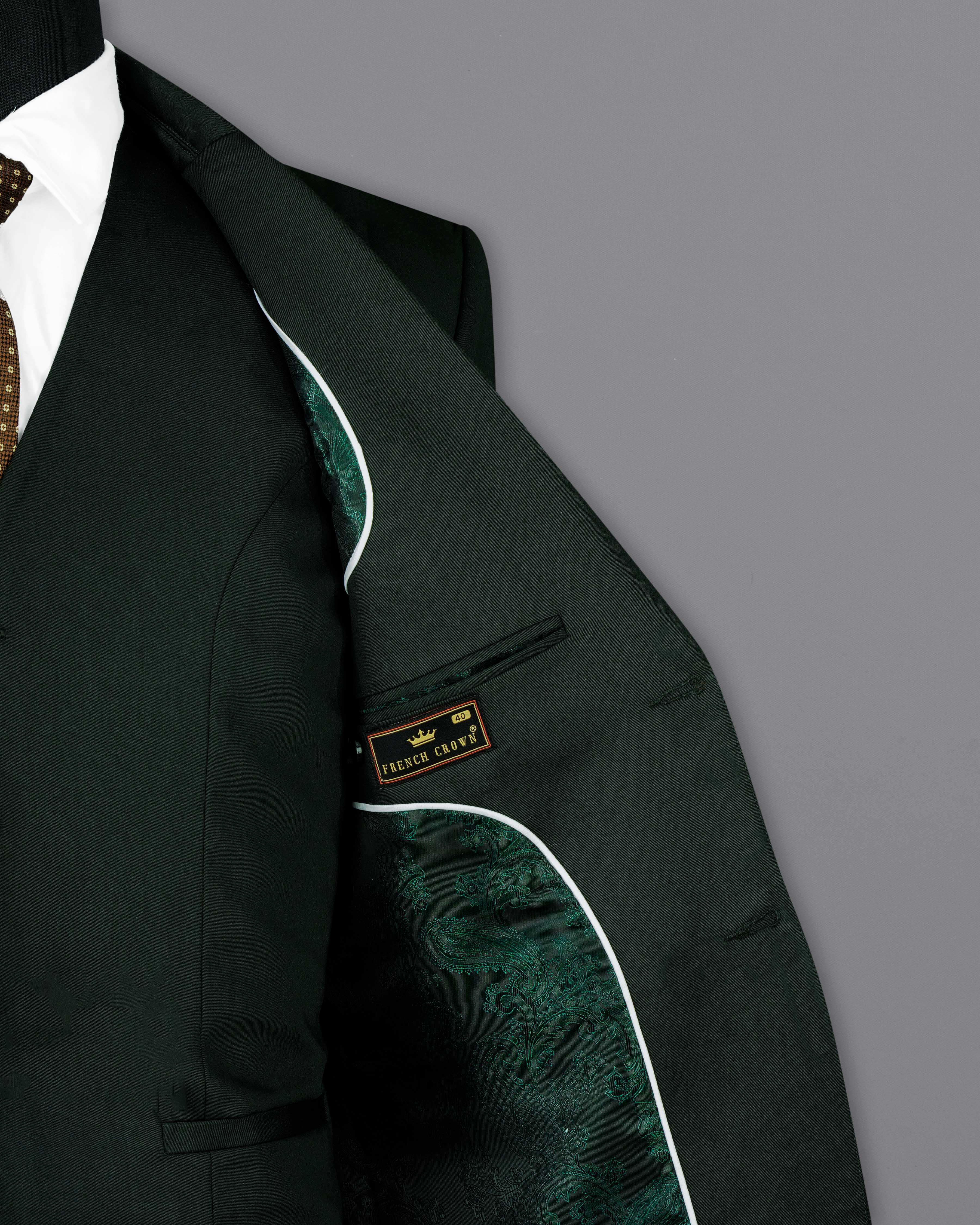Zeus Dark Green Single Breasted Blazer BL2075-SBP-36, BL2075-SBP-38, BL2075-SBP-40, BL2075-SBP-42, BL2075-SBP-44, BL2075-SBP-46, BL2075-SBP-48, BL2075-SBP-50, BL2075-SBP-52, BL2075-SBP-54, BL2075-SBP-56, BL2075-SBP-58, BL2075-SBP-60