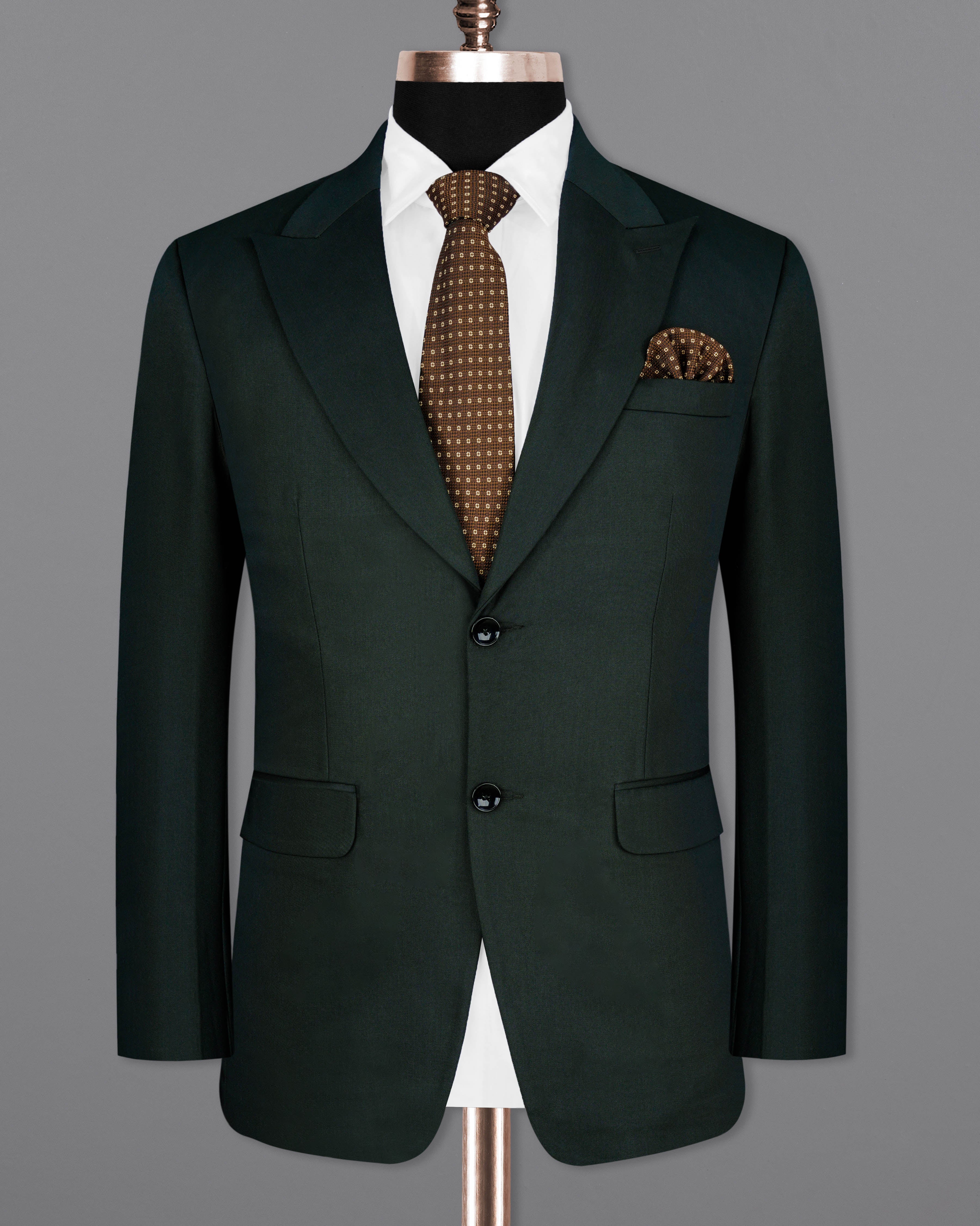 Zeus Dark Green Single Breasted Blazer BL2075-SBP-36, BL2075-SBP-38, BL2075-SBP-40, BL2075-SBP-42, BL2075-SBP-44, BL2075-SBP-46, BL2075-SBP-48, BL2075-SBP-50, BL2075-SBP-52, BL2075-SBP-54, BL2075-SBP-56, BL2075-SBP-58, BL2075-SBP-60